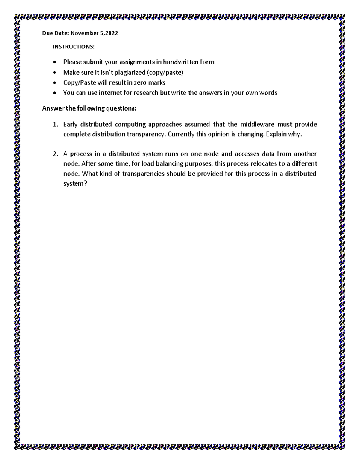 Lab Task 03 Instructions - Due Date: November 5, INSTRUCTIONS: - Please ...