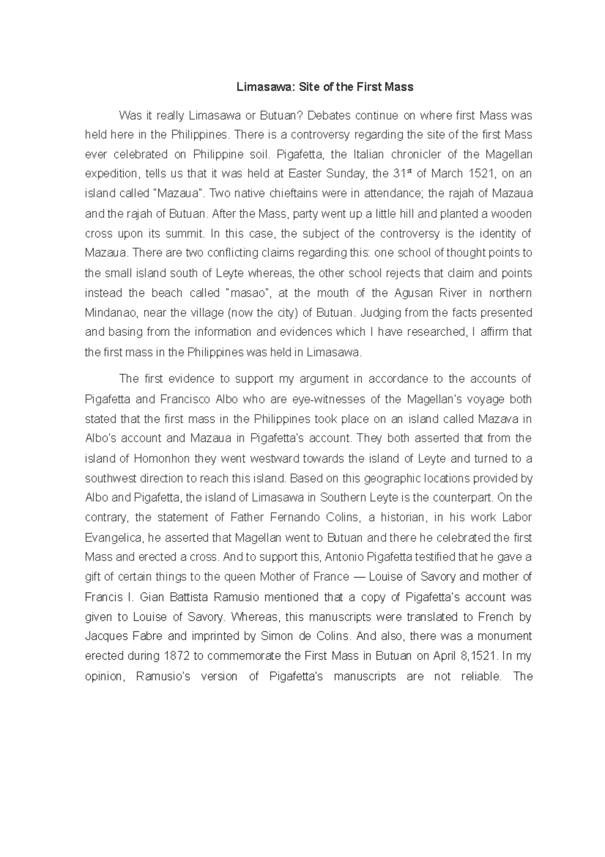 Firstmassinthephilippines compress Limasawa Site of the First