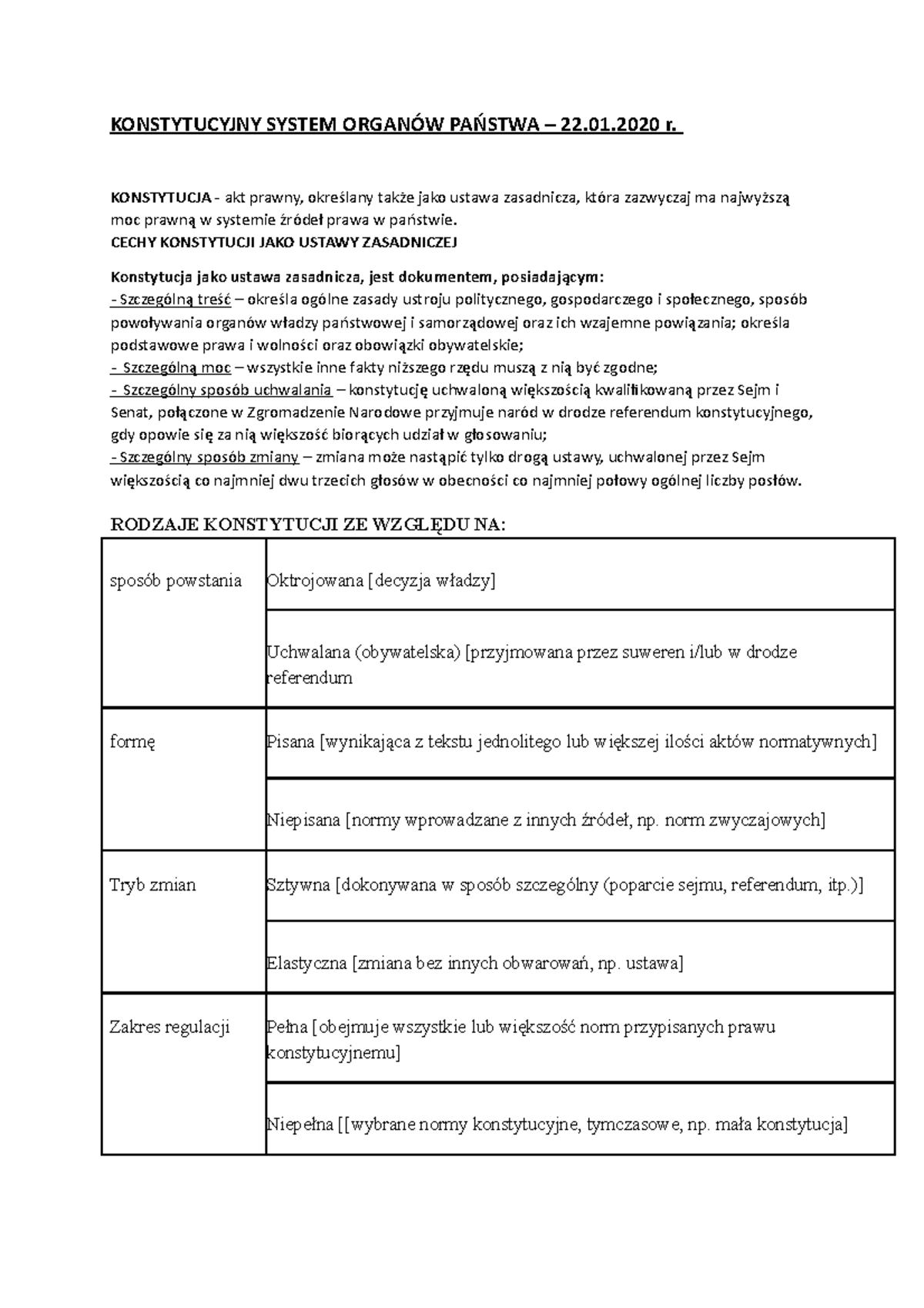 Konstytucyjny System Organów Państwowych - Opracowanie - KONSTYTUCYJNY ...