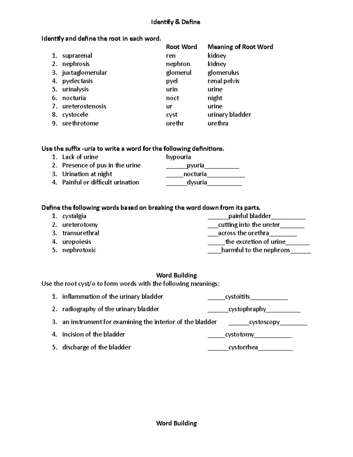Med term module 9 Lecture notes Identify & Define Identify and