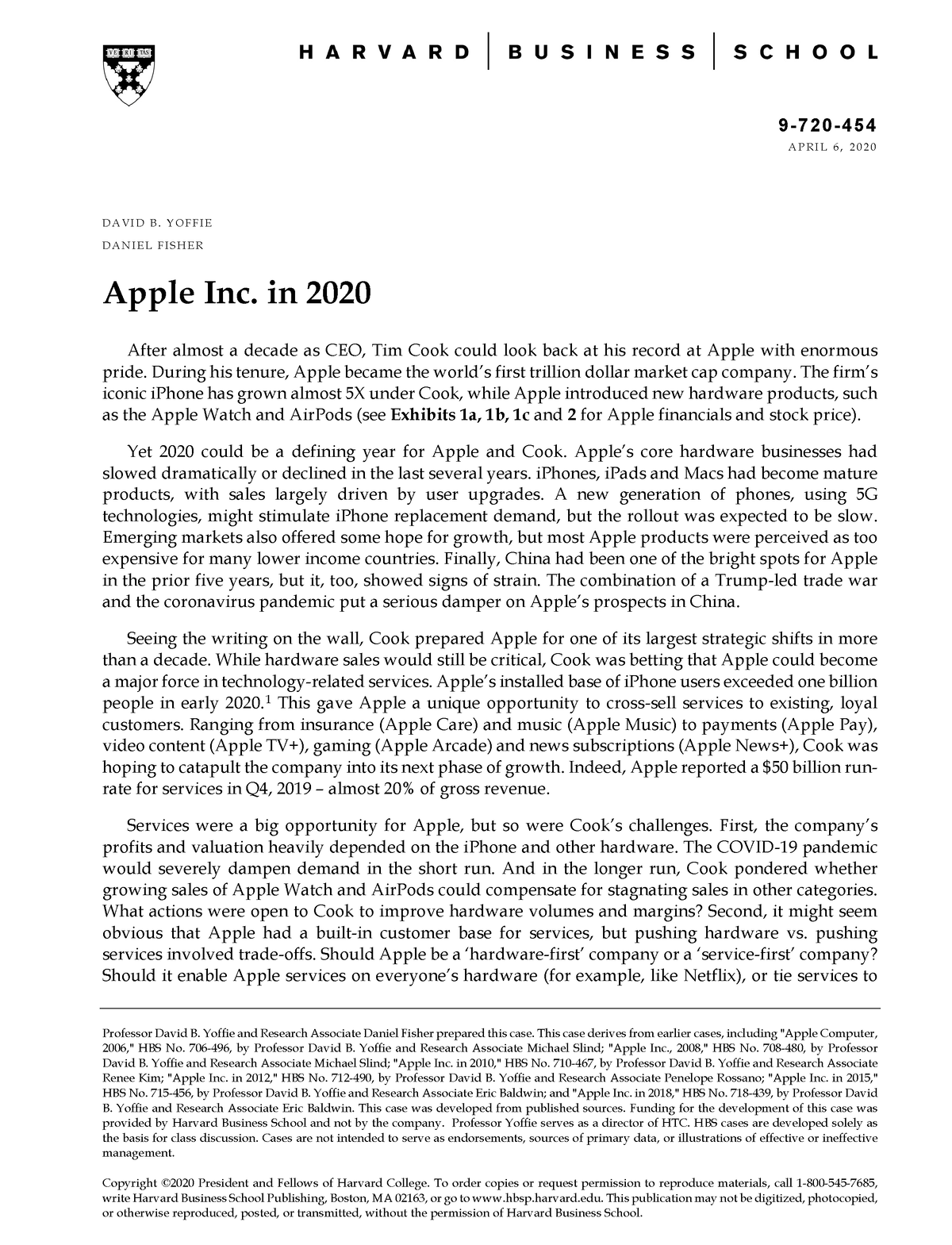 apple inc in 2020 case study solution