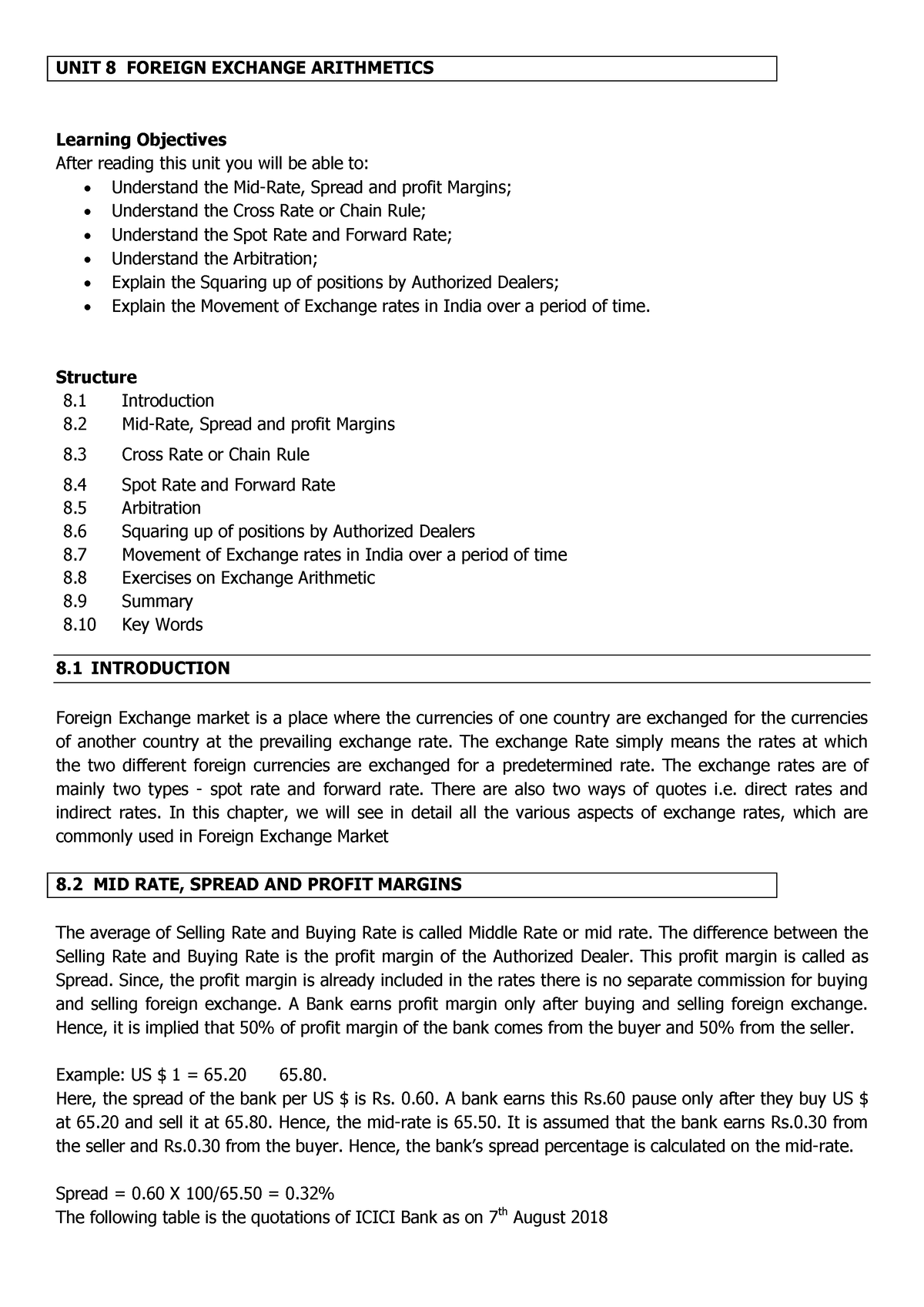 UNIT 8 Foreign Exchange Arithmetics - UNIT 8 FOREIGN EXCHANGE ...
