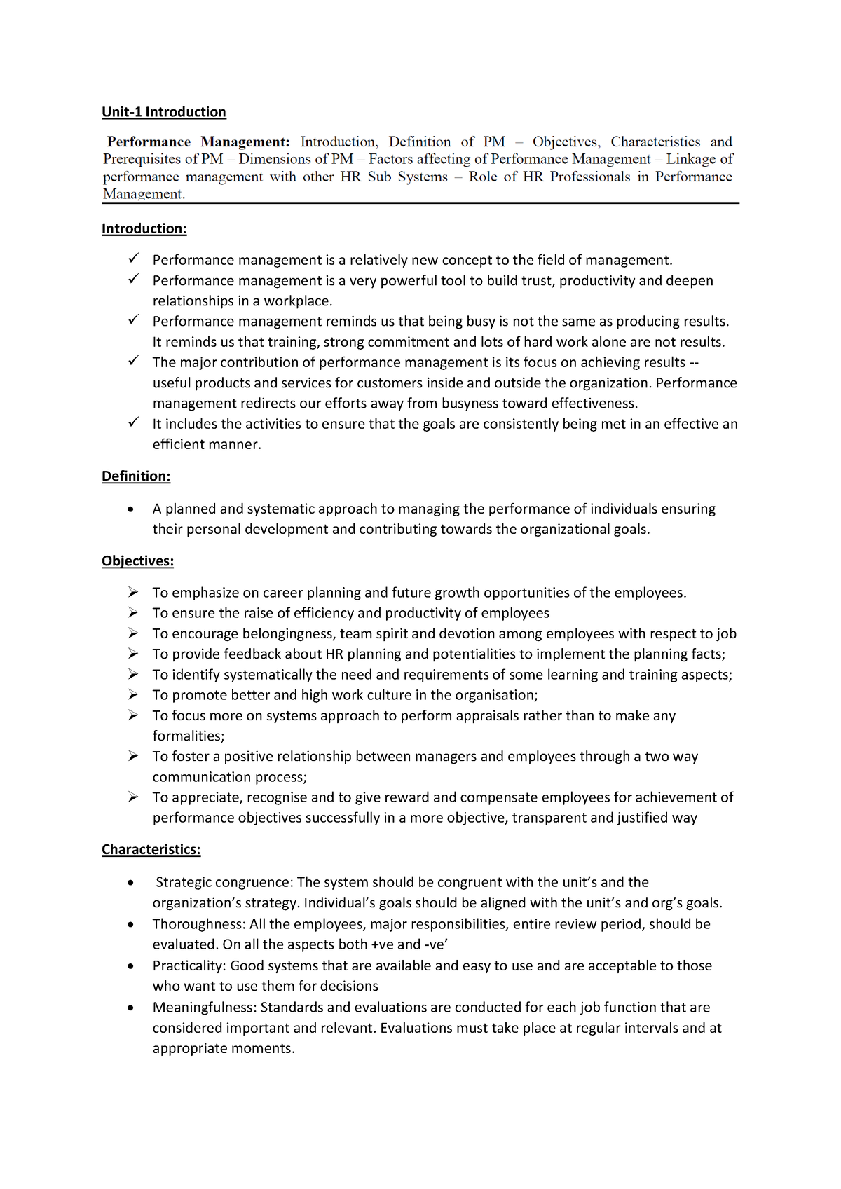 PM sem3 - Performance Management - Unit-1 Introduction Introduction ...