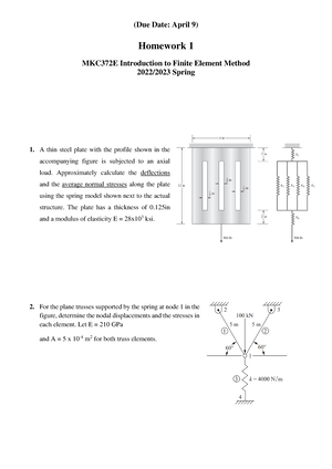 Homework-01-Soln - Homework 1 Nonlinear Finite Element Method - 2–19 ...