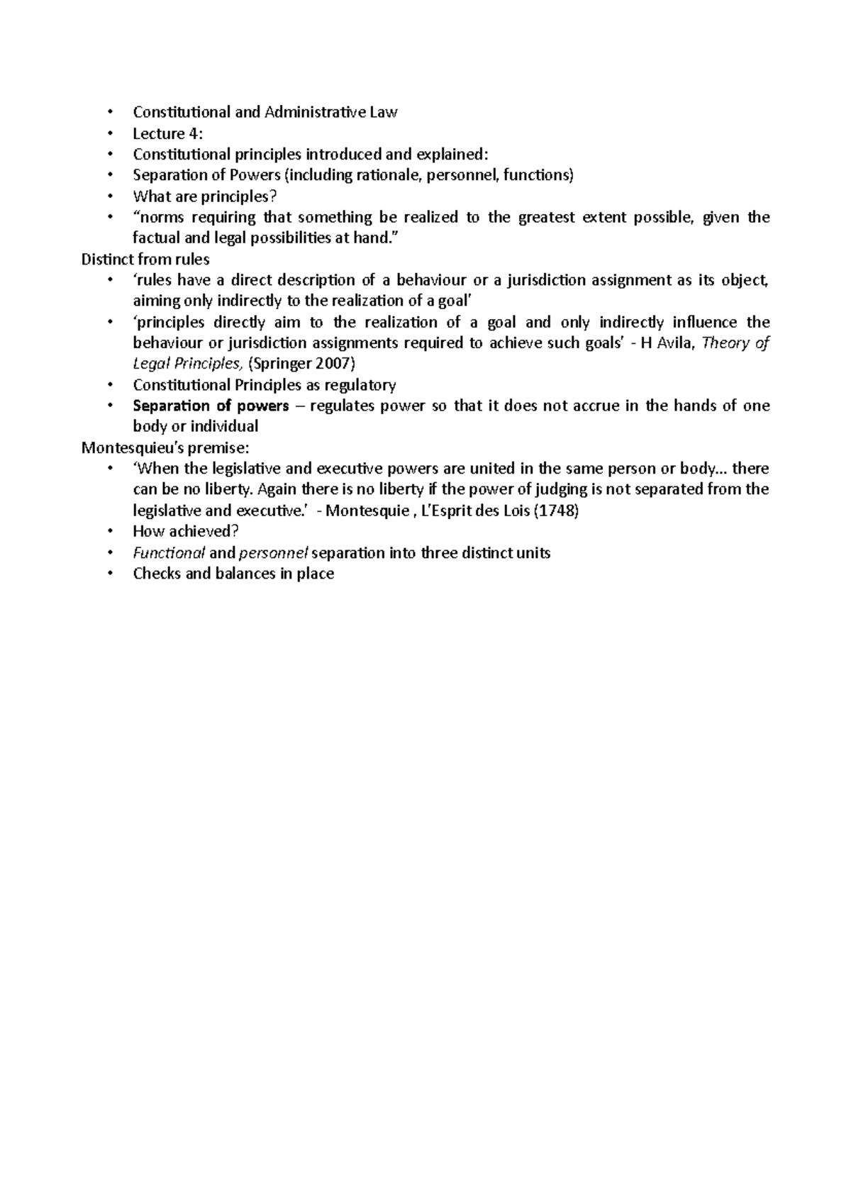 Lecture 3 - Constitutional and Administrative Law Lecture 4 ...