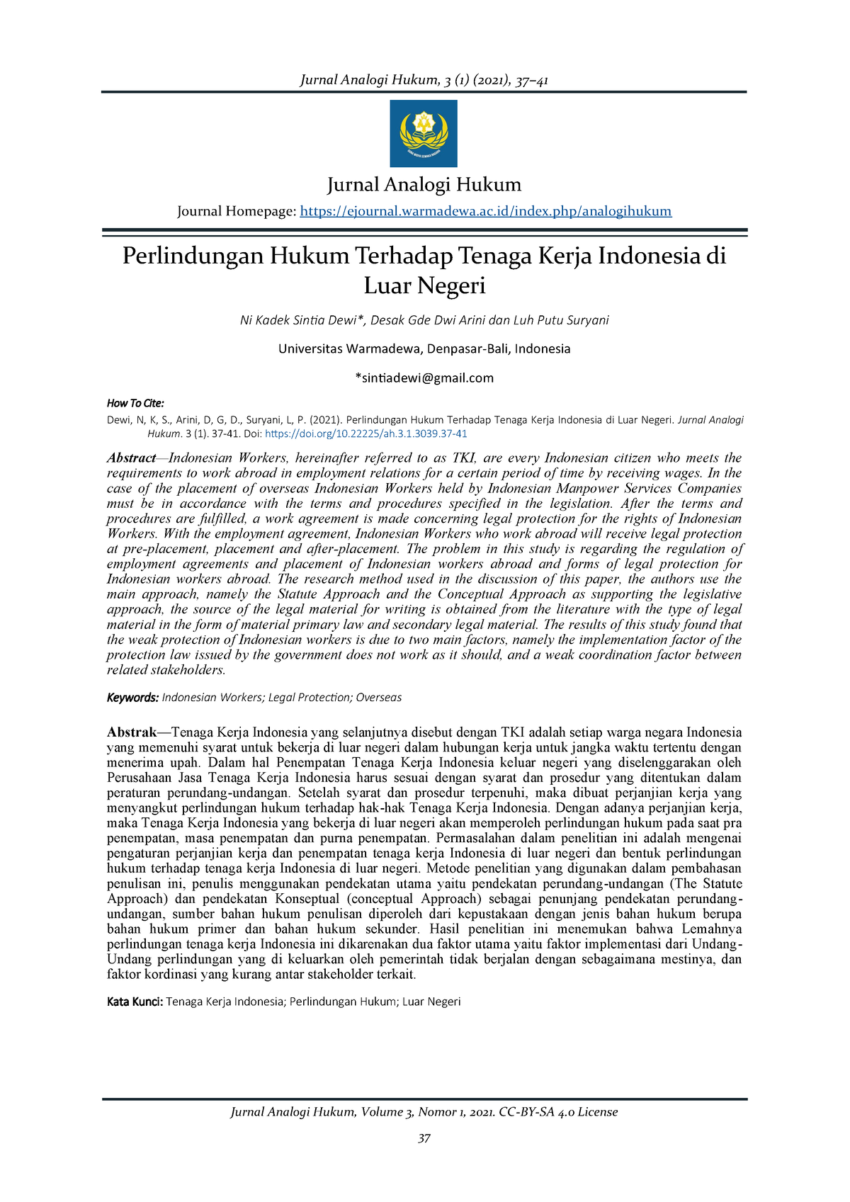 3039-Article Text-14719-2-10-20210316 - Perlindungan Hukum Terhadap ...