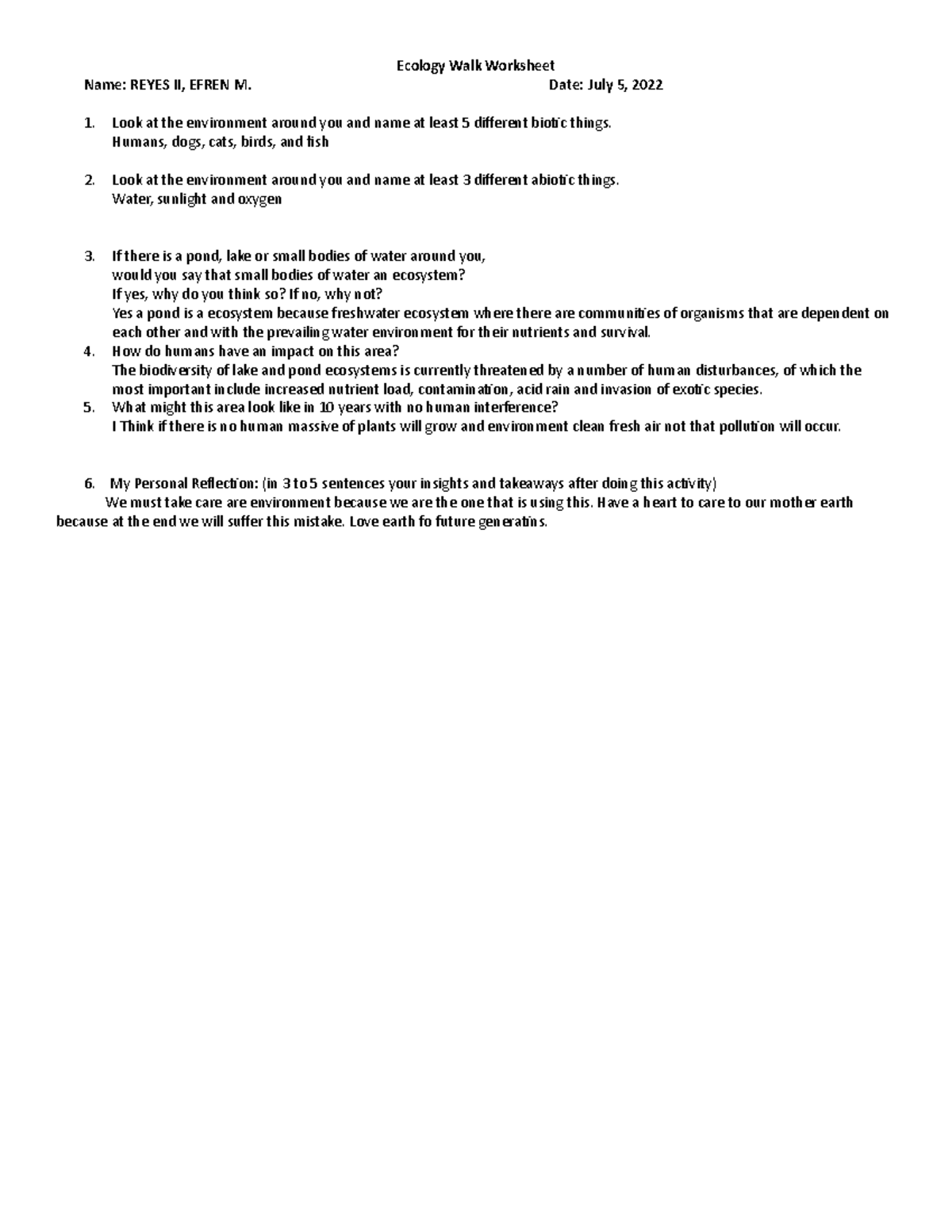 Ecology-Walk-Worksheet (3) (3) Reyes II - Ecology Walk Worksheet Name ...