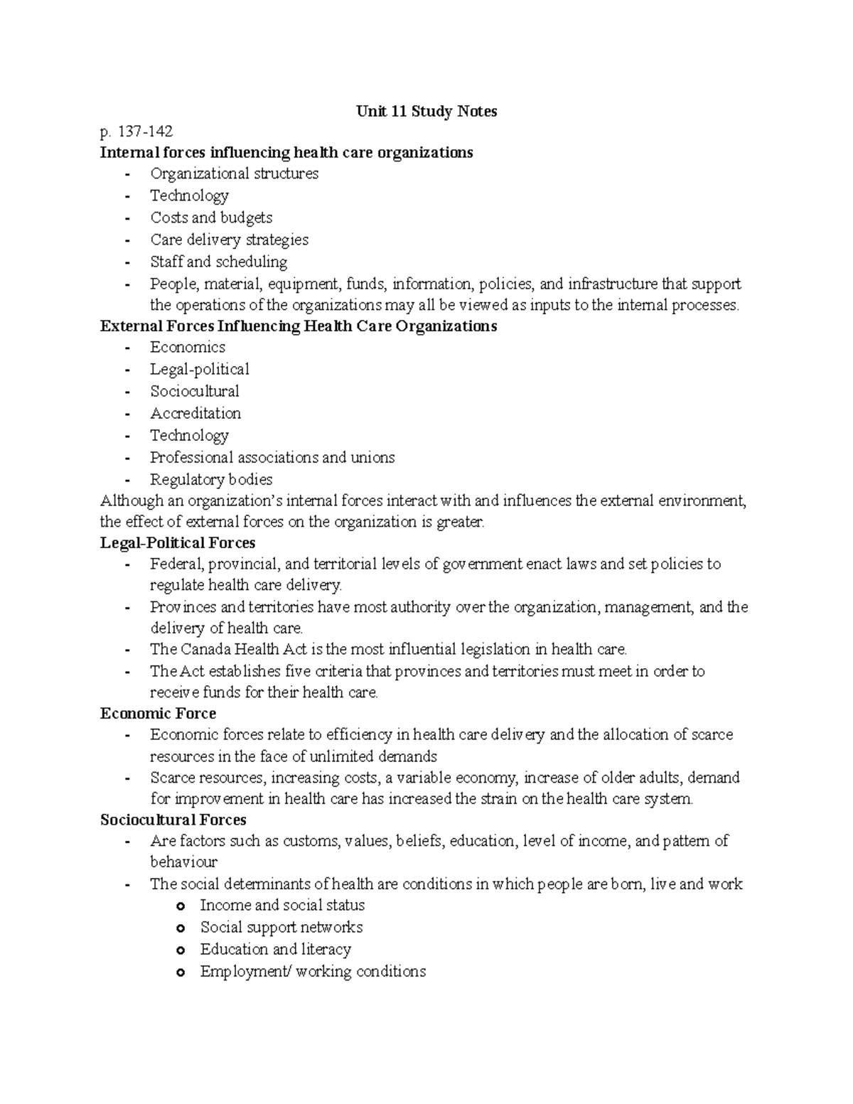 Unit - 11 - Lecture notes 11 - Unit 11 Study Notes p. 137-142 Internal ...