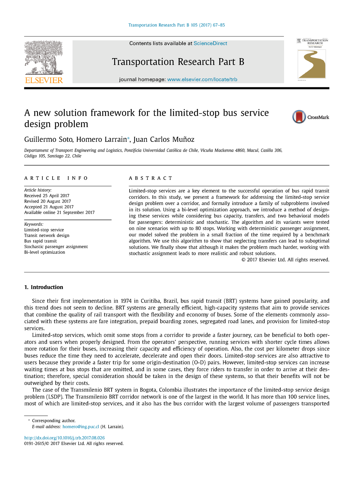 1-s2 - Paper Cientifico - Transportation Research Part B 105 (2017) 67 ...