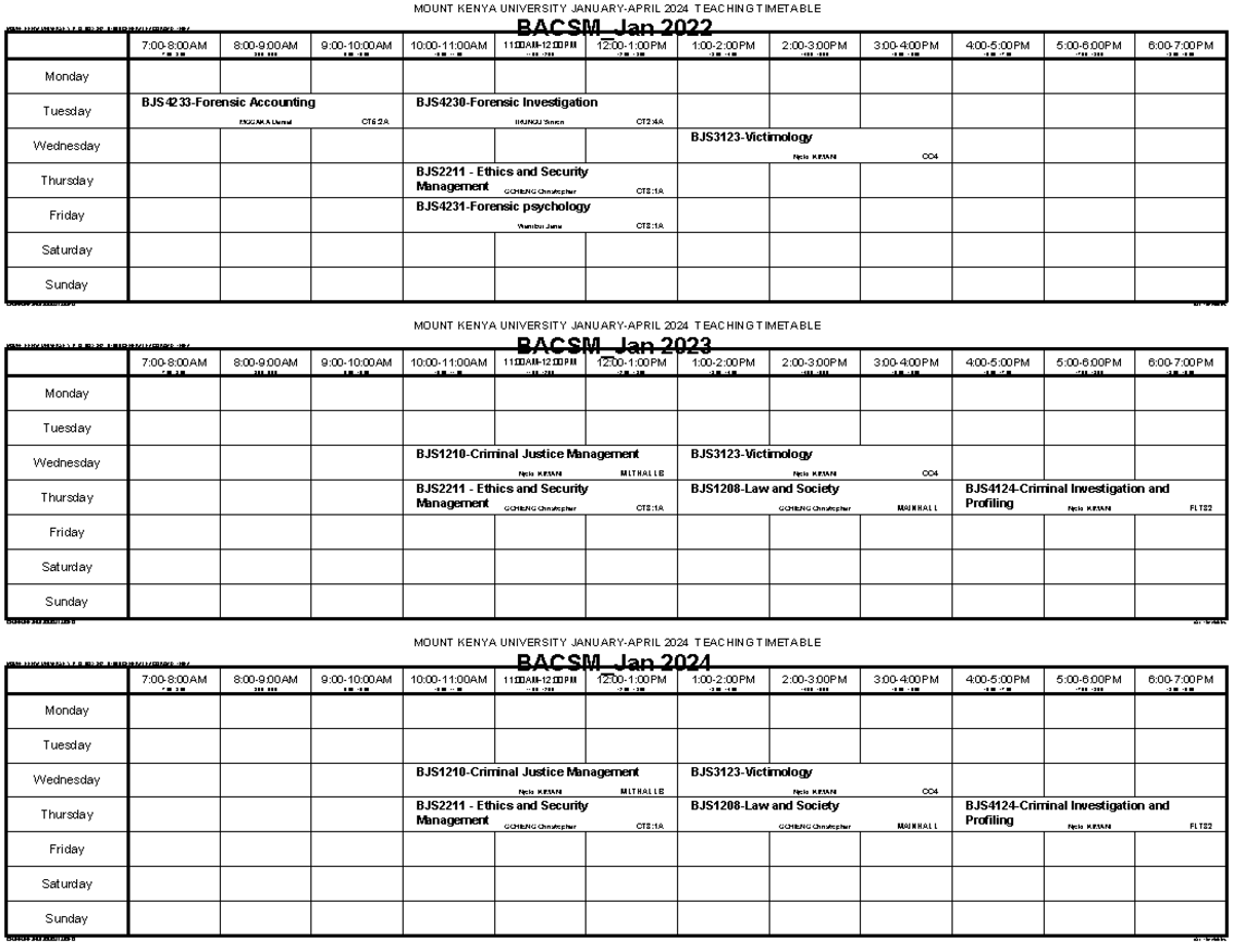 [15.12.2023] Issje Thika DAY Teaching Timetable JAN April 2024