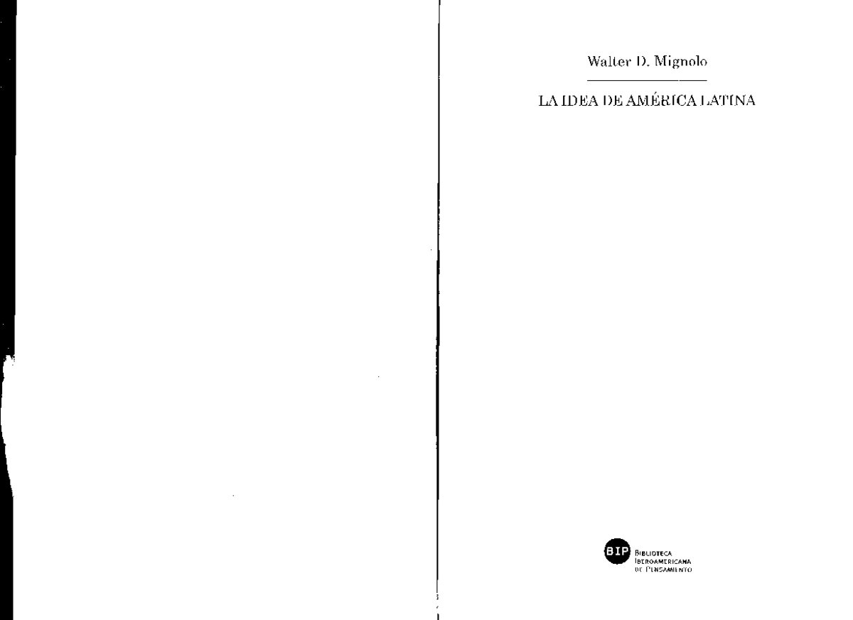 Mignolo - La idea de america latina - ~ ,.....-l -+-J