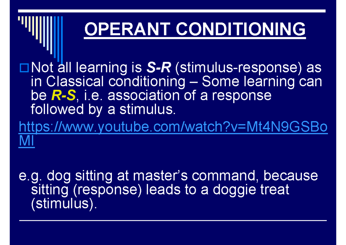 Part 2 - Notes of fundamentals of English - OPERANT CONDITIONING Not ...