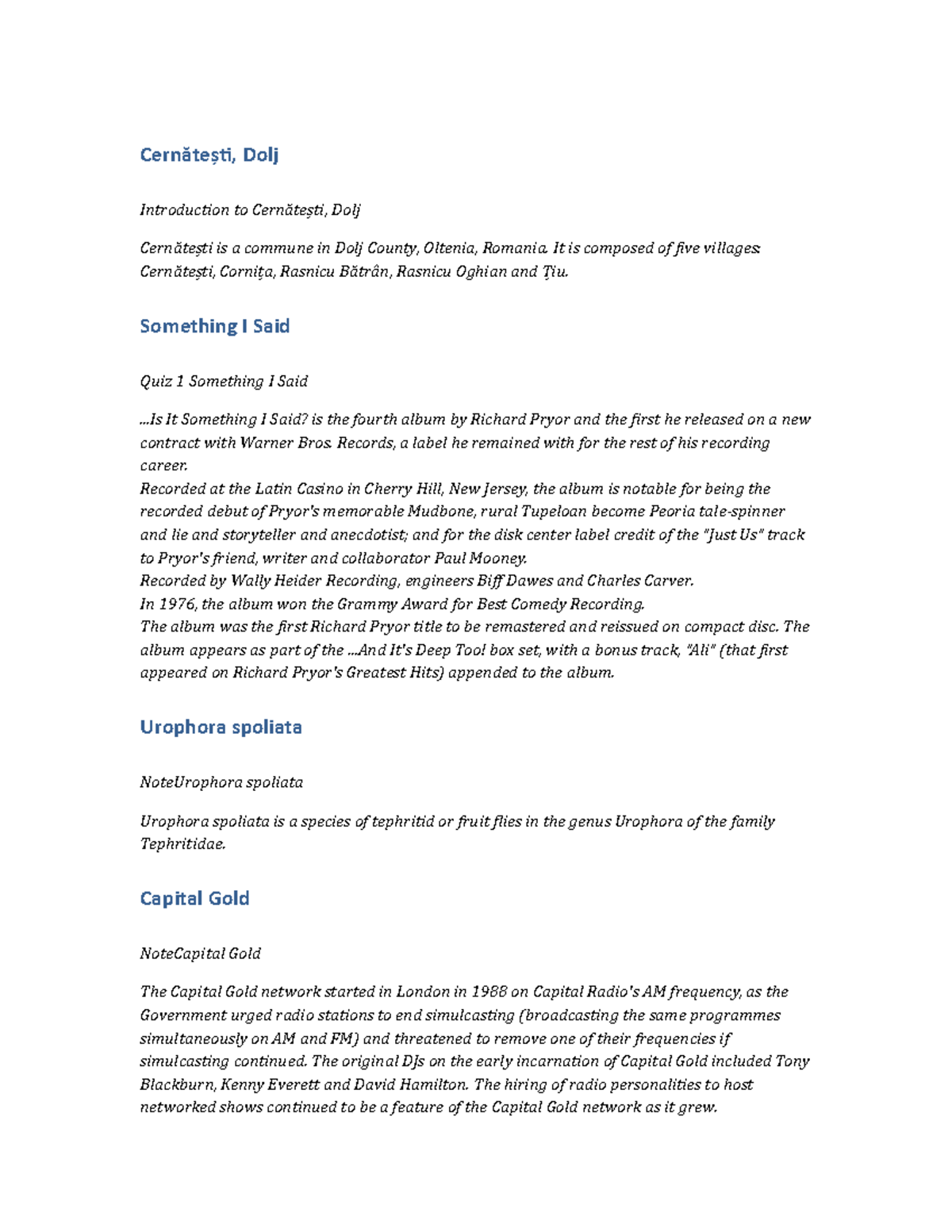 PSY167 LectureNote Cernătești, Dolj Cernătești, Dolj Introduction to