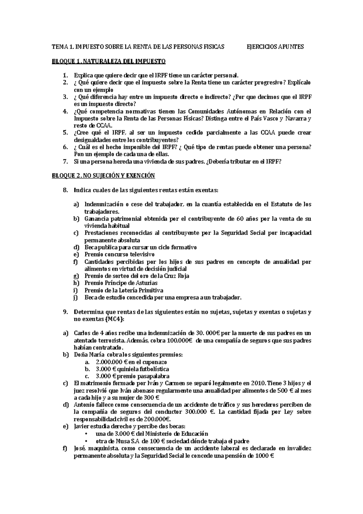 TEMA 1 - irpf - TEMA 1. IMPUESTO SOBRE LA RENTA DE LAS PERSONAS FISICAS ...