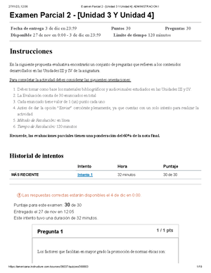 Examen Examen Parcial 1 - [Unidad 1 Y Unidad 2] - Examen Parcial 1 ...