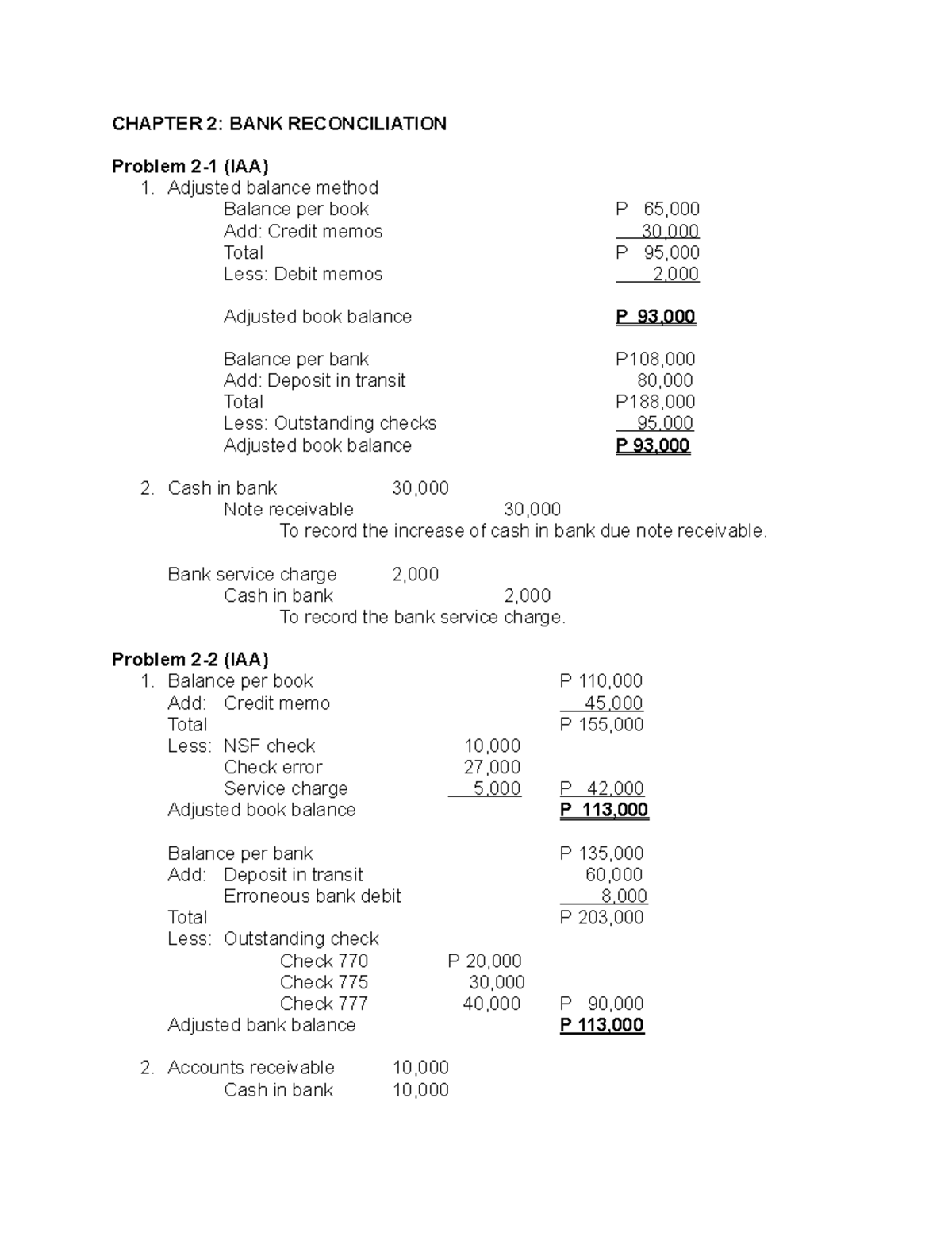 BANK Reconciliation - Intermediate Accounting 1 2021 Edition Practice ...