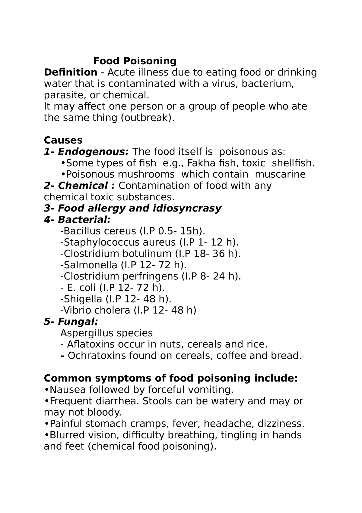 case study of food poisoning