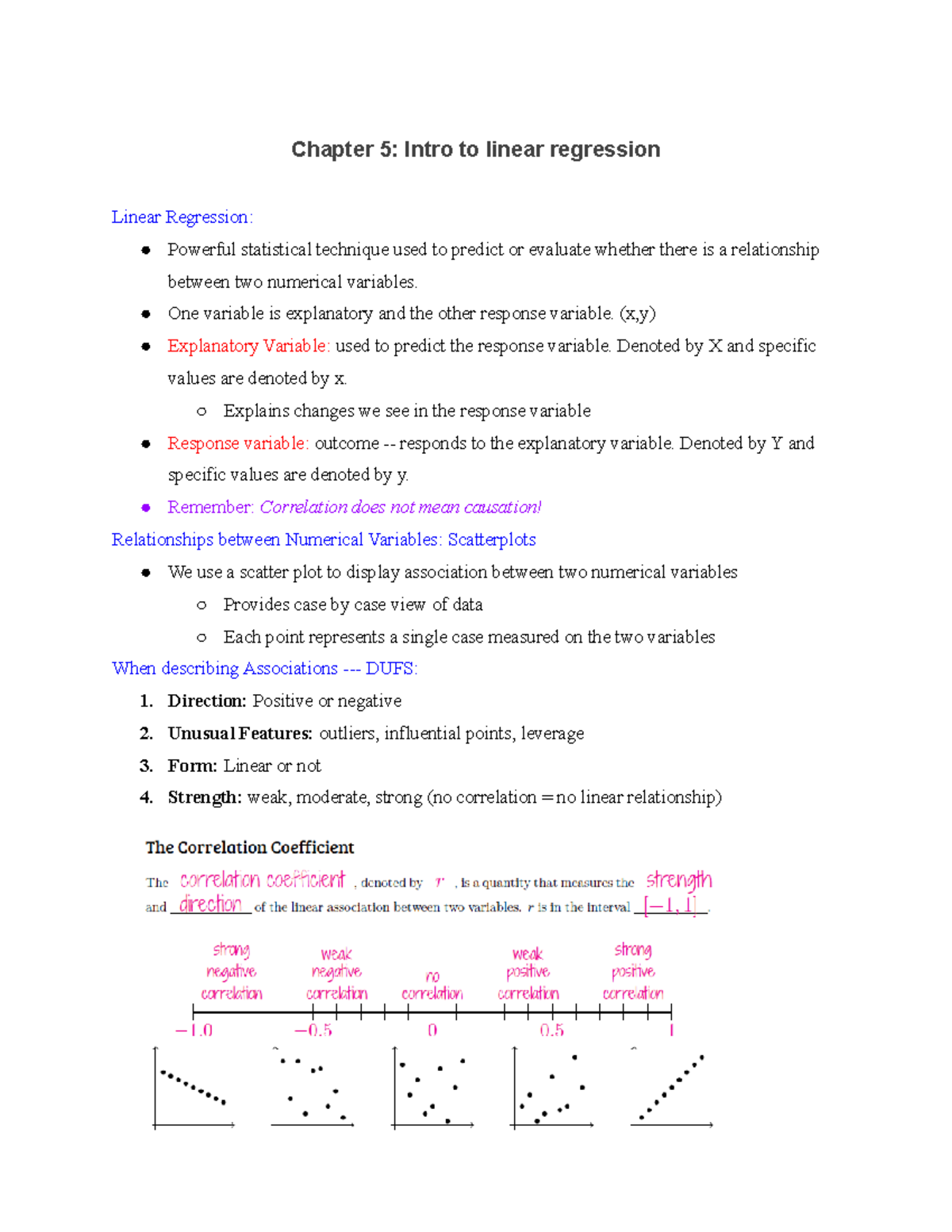 Chapter 5 Intro to linear regression - Stats250 - U-M - Studocu
