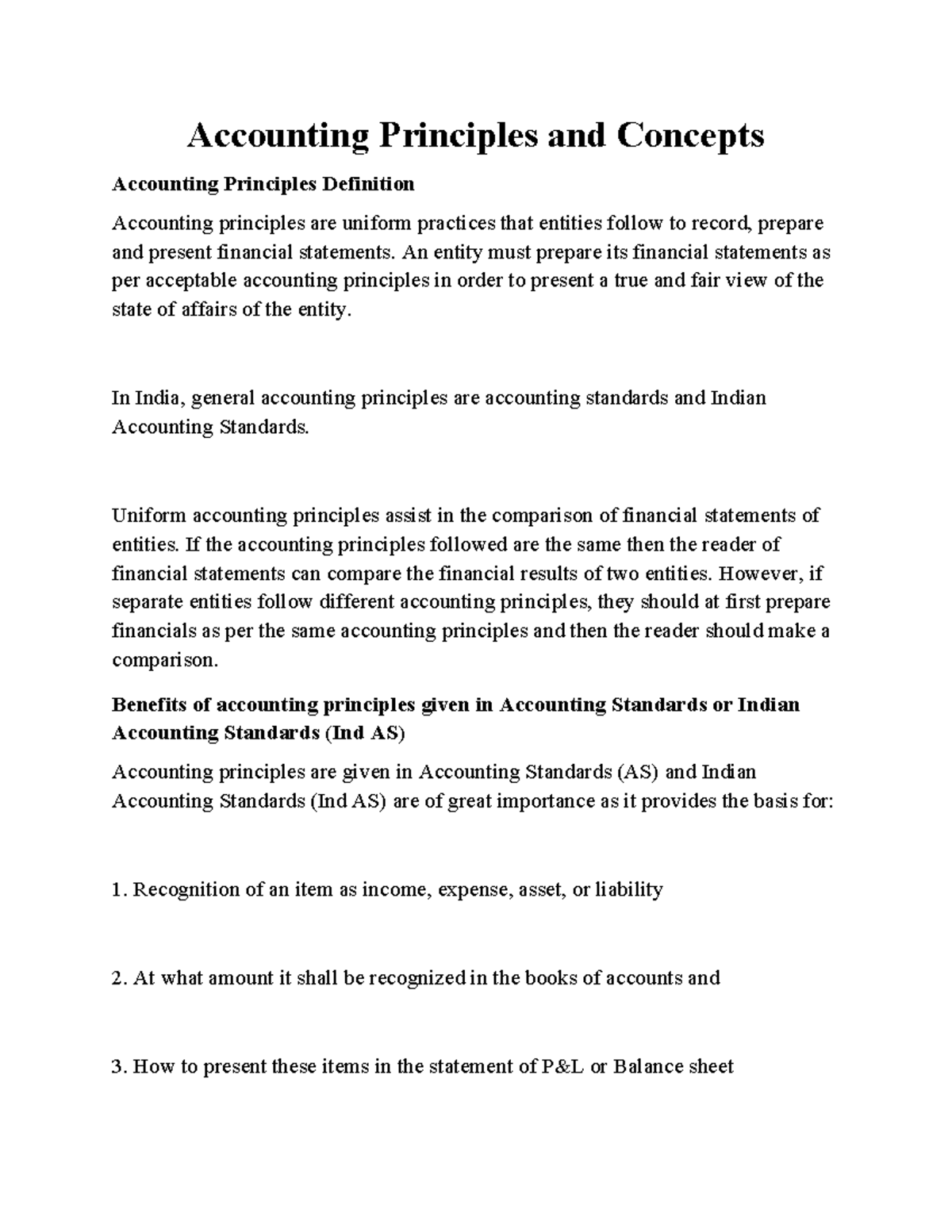 Accounting Principles - An entity must prepare its financial statements ...