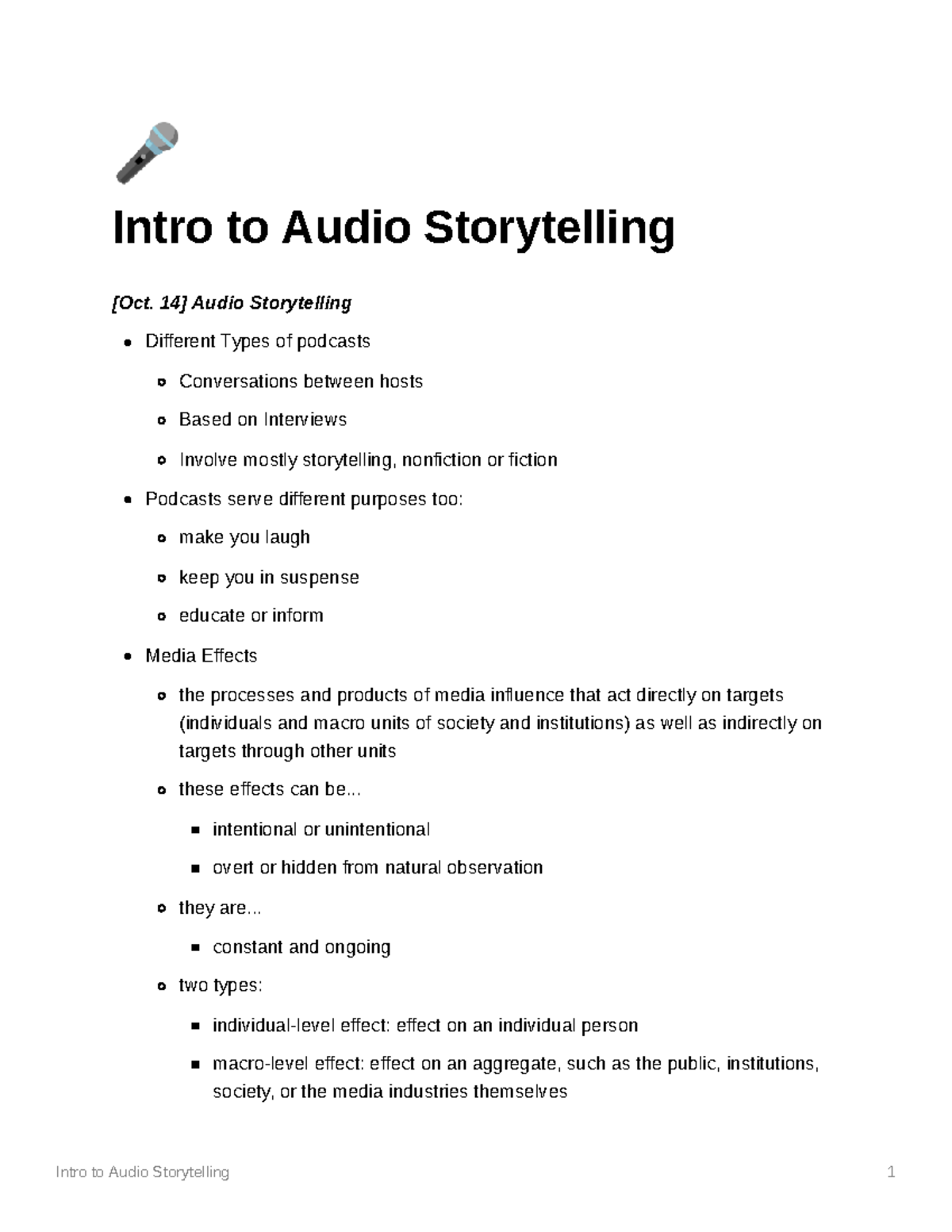 Intro To Audio Storytelling - 14] Audio Storytelling Different Types Of ...