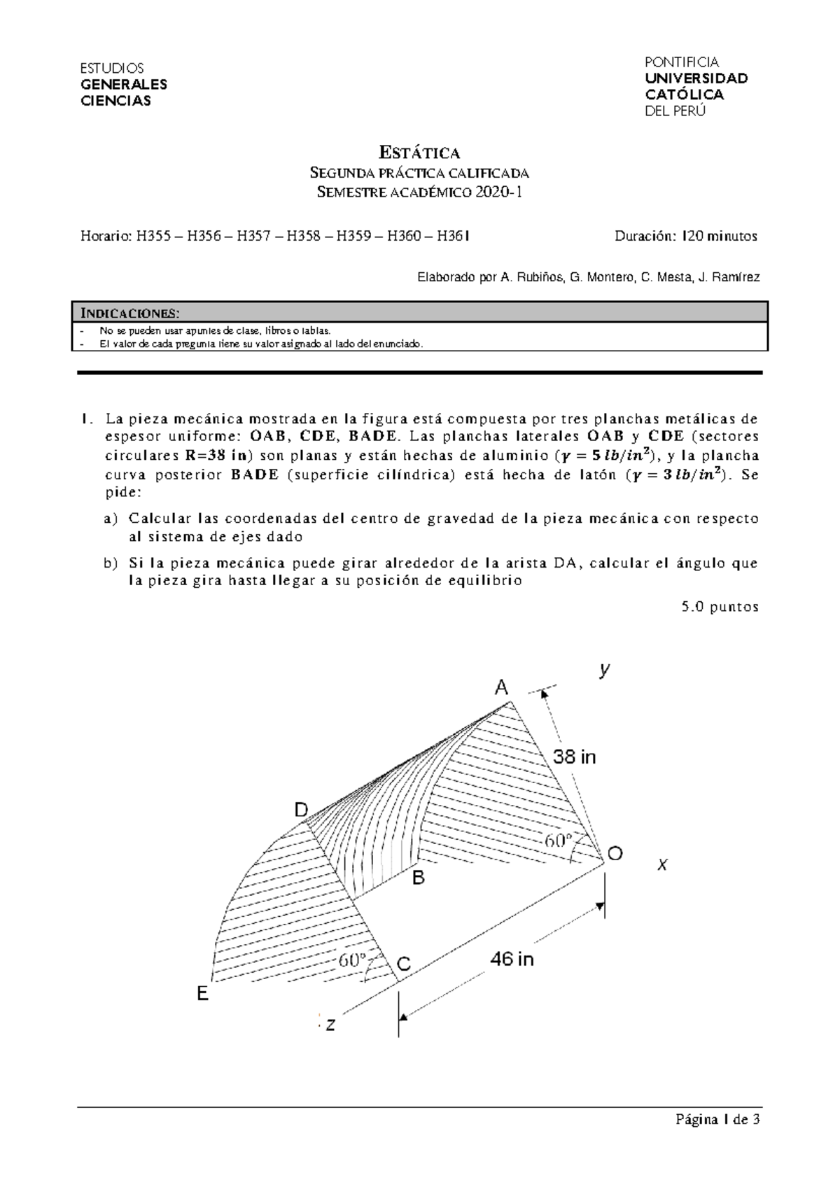 Pc3 - Practica Calificada - ESTUDIOS GENERALES CIENCIAS Página 1 De 3 ...