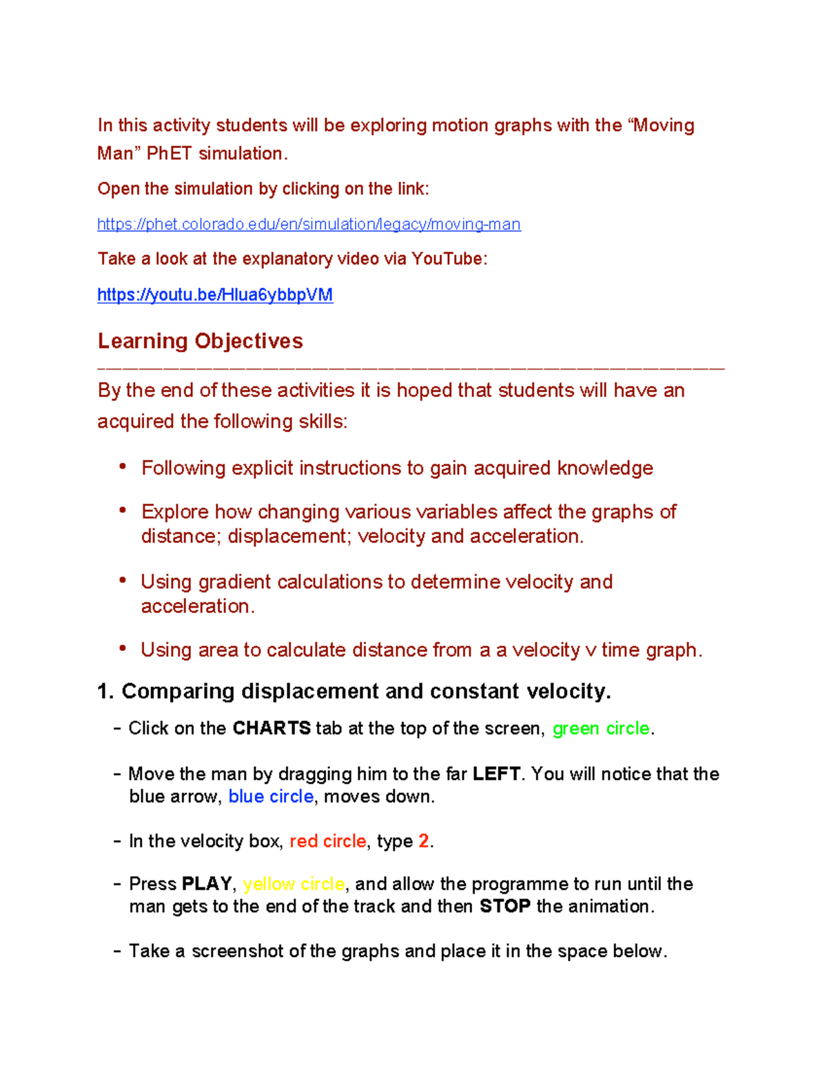 Lab - In this activity students will be exploring motion graphs with ...