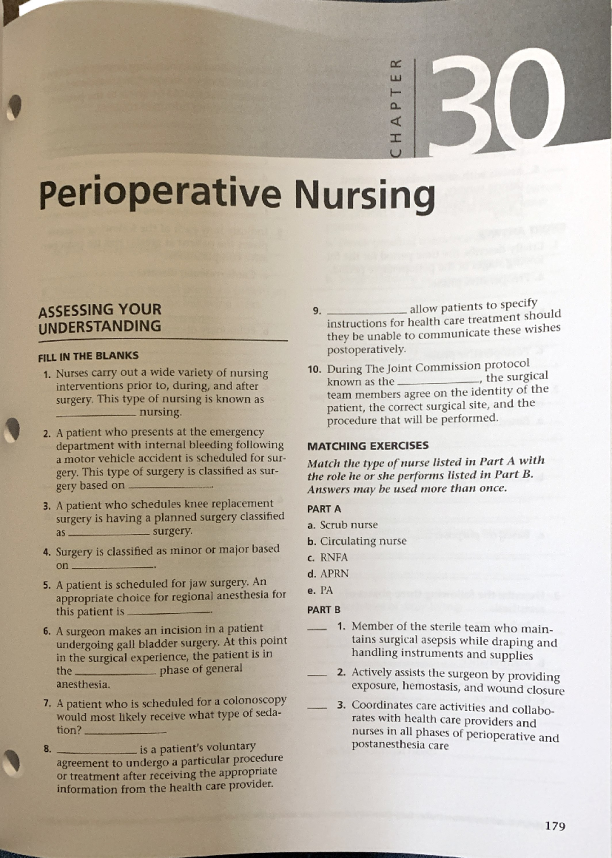 Chapter 30 study guide - 30 Perioperative Nursing ASSESSING YOUR 9 ...