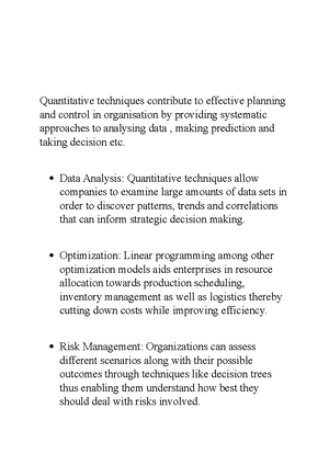 Quantitative Techniques In Management Dec 2020 - SET B Unique Paper ...