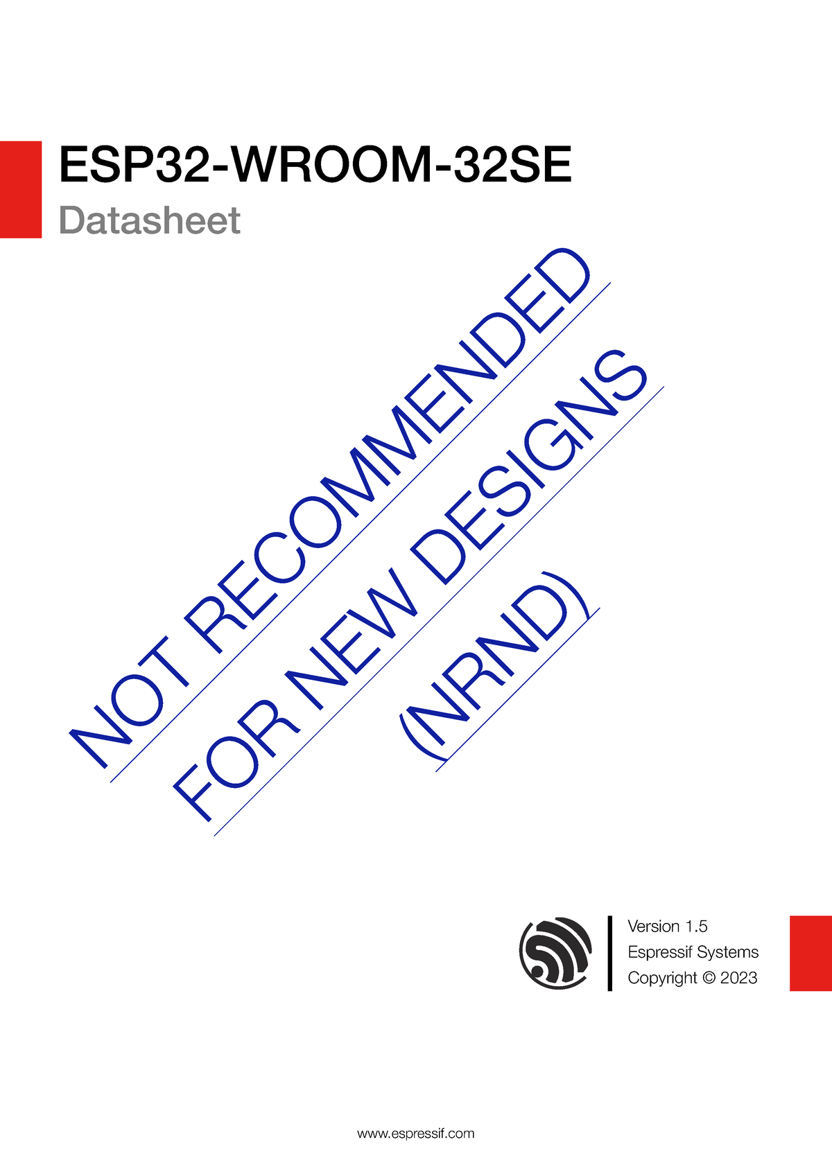 Esp32-wroom-32se Datasheet En - NOT RECOMMENDED FOR NEW DESIGNS (NRND ...