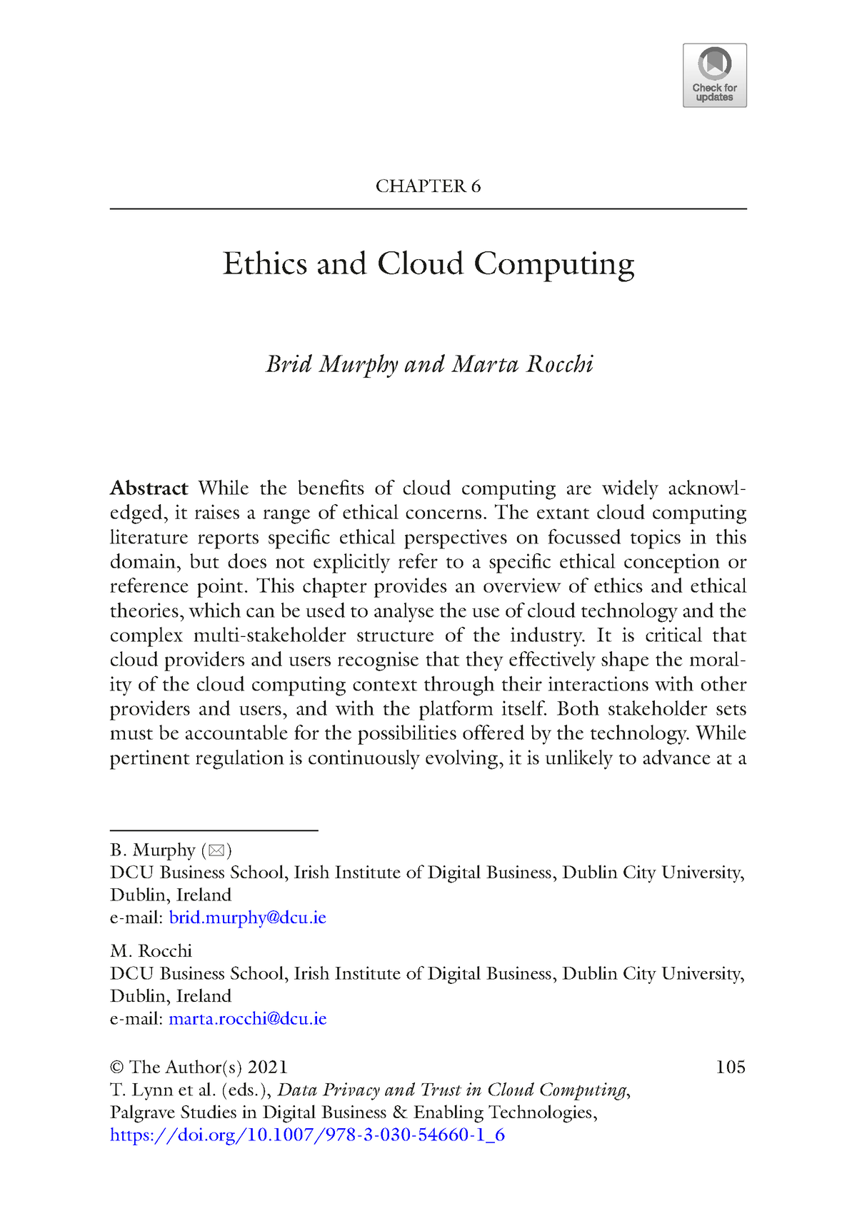 Ethics And Cloud Computing - © The Author(s) 2021 105 T. Lynn Et Al ...