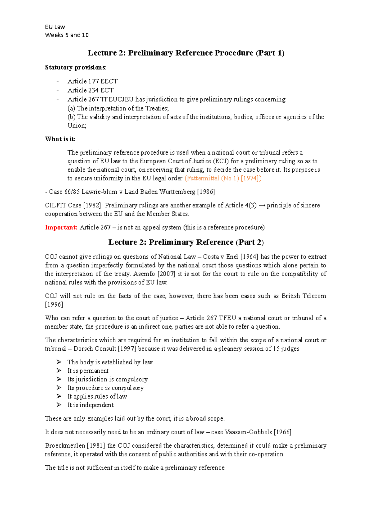 preliminary reference procedure essay