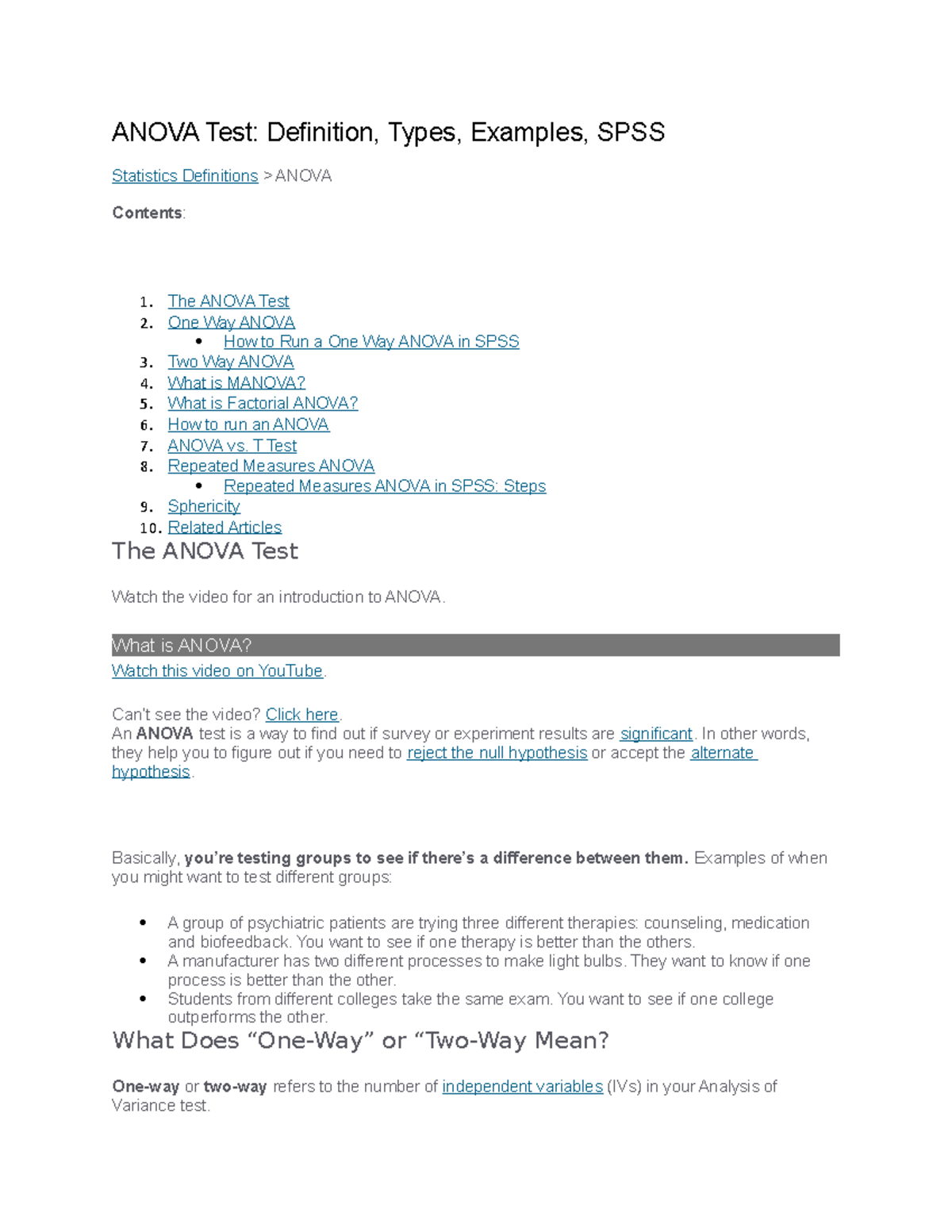 Anova Test - ANOVA Test: Definition, Types, Examples, SPSS Statistics ...