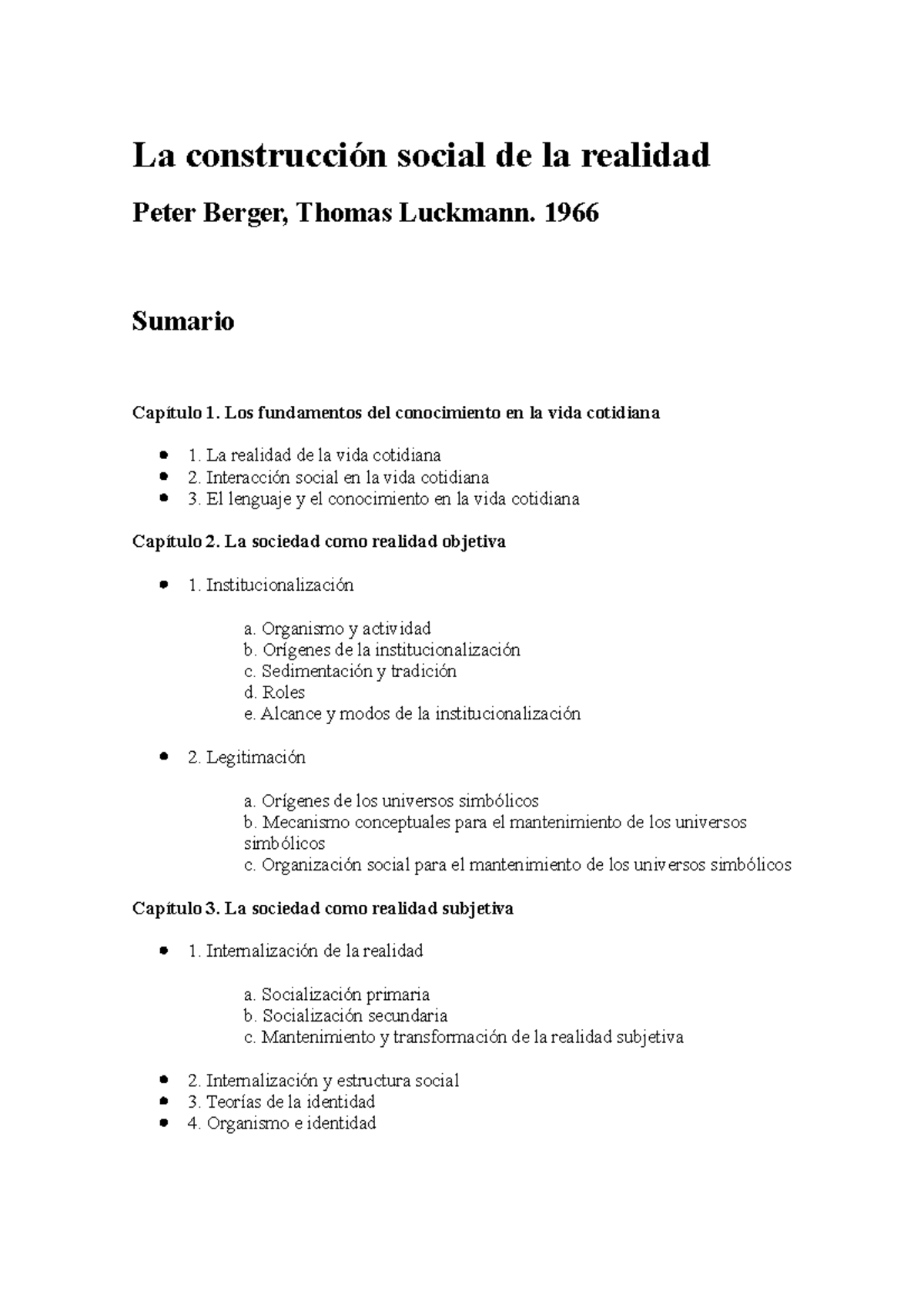 La construcción social de la realidad