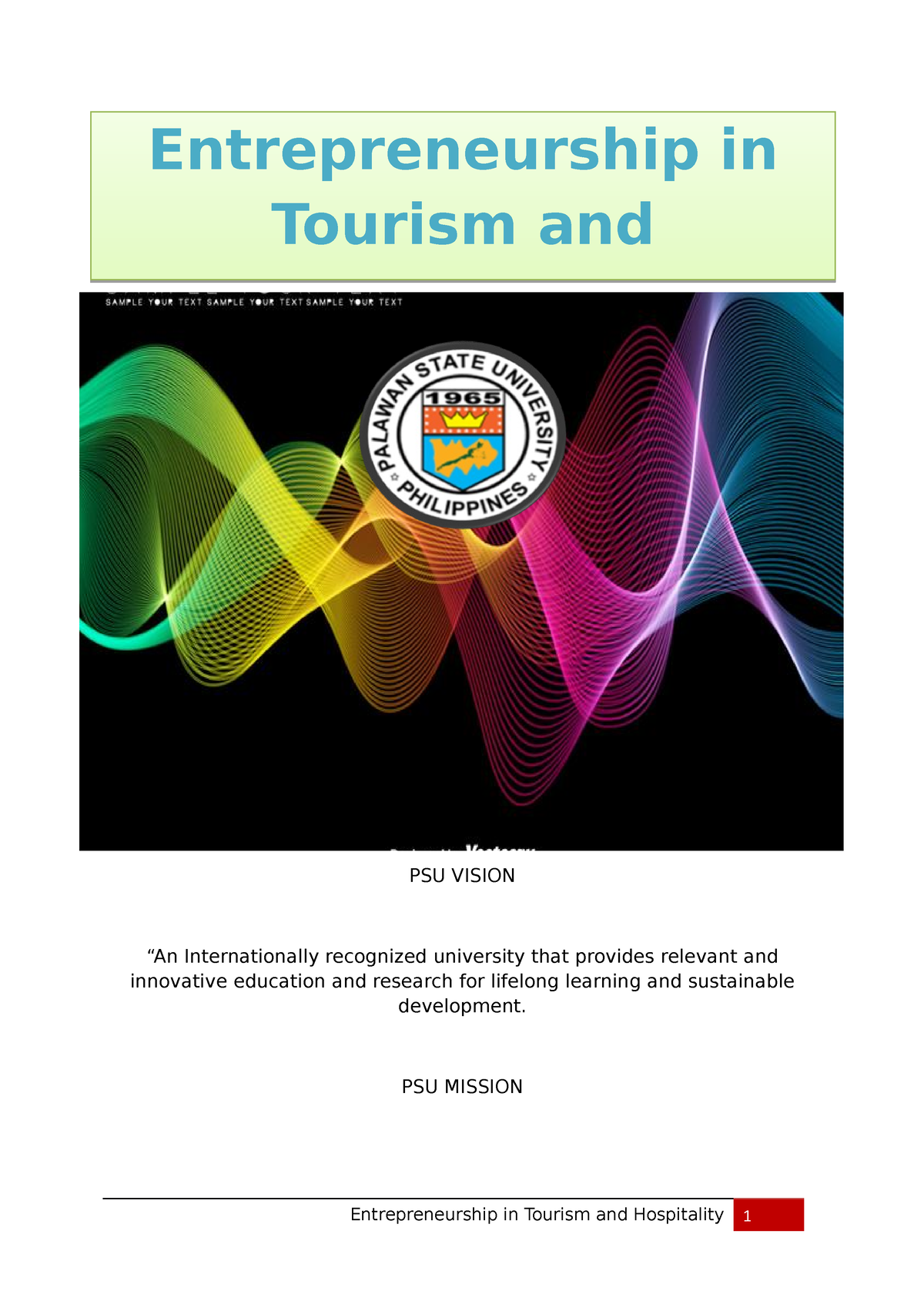 Module 2-Entrepreneurship In Tourism And Hospitality New Edit - Sss PSU ...