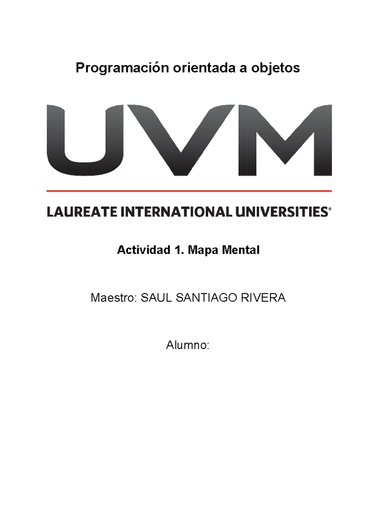 Act1 POO - Programación orientada a objetos Actividad 1. Mapa Mental ...
