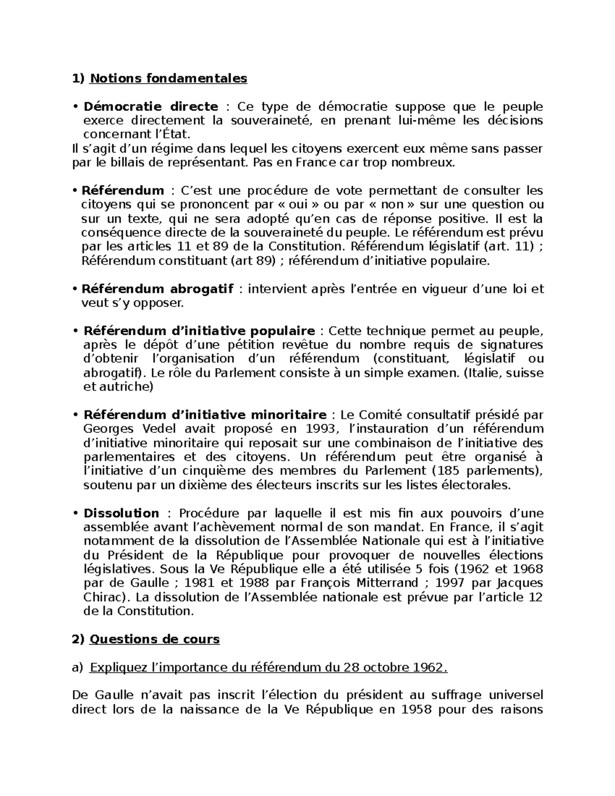 TD4 - Les pouvoirs du Président de la République et le référendum ...