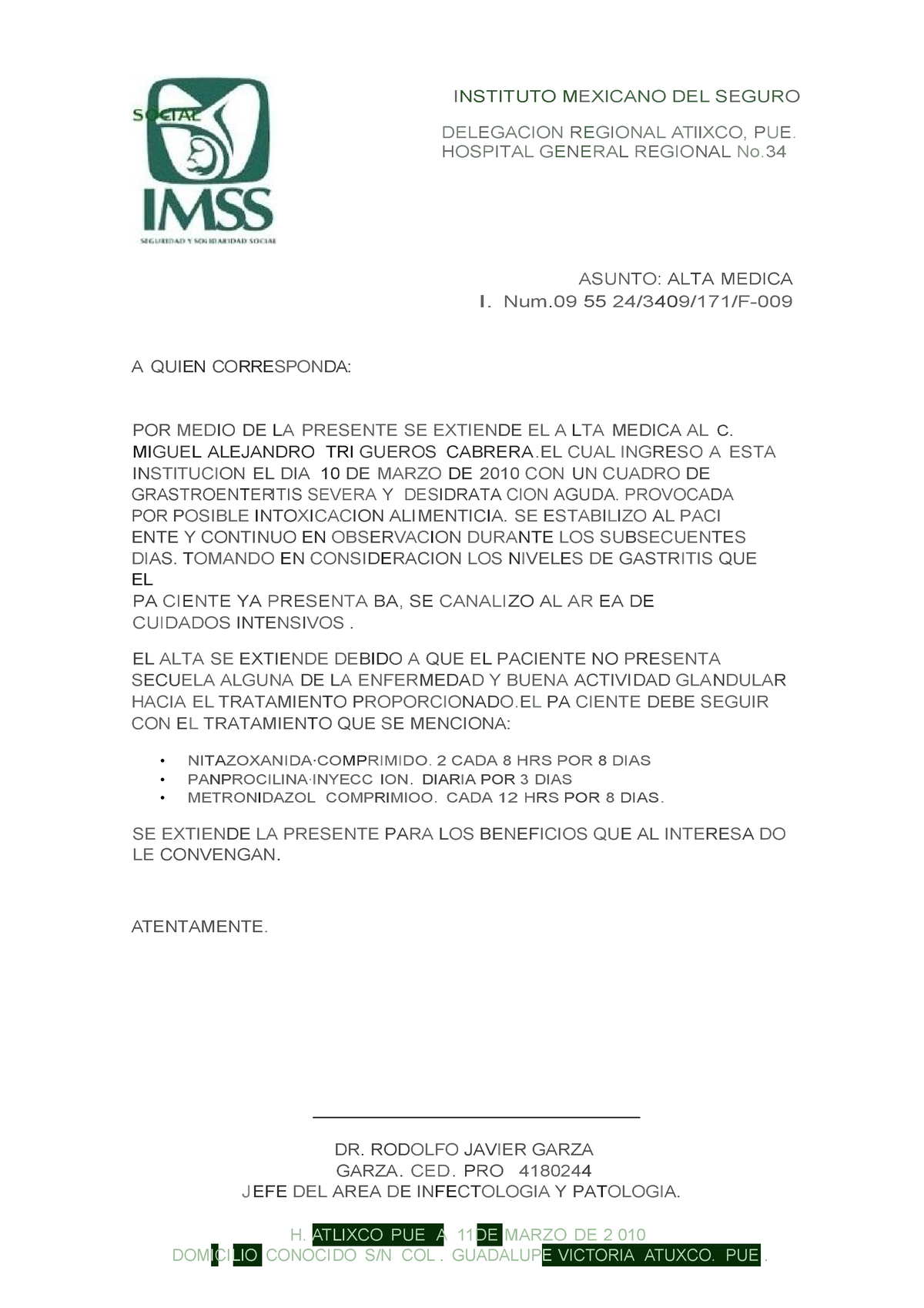 Justificante Imss PDF Especialidades Medicas Medicina Clinica ...