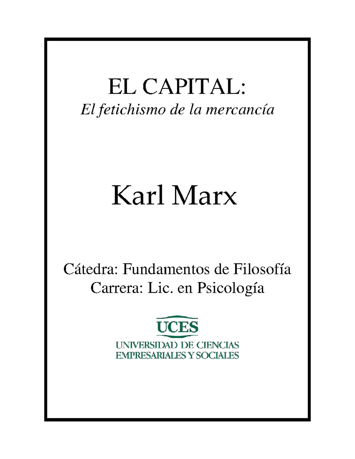 Marx El%20fetichismo%20de%20la%20mercanc%C3%ADa - EL CAPITAL: El ...