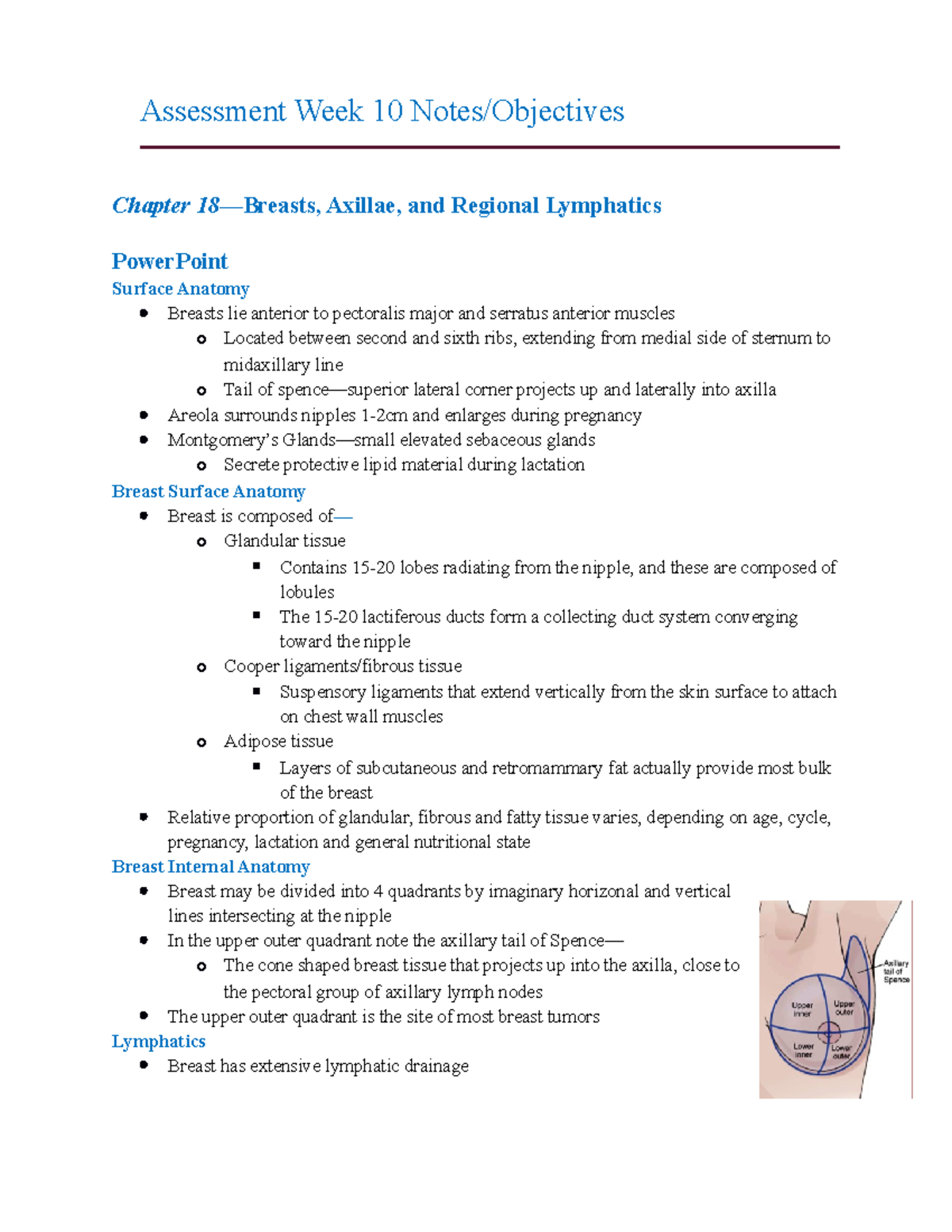 HA Week 10 Notes - week 10 - Assessment Week 10 Notes/Objectives ...