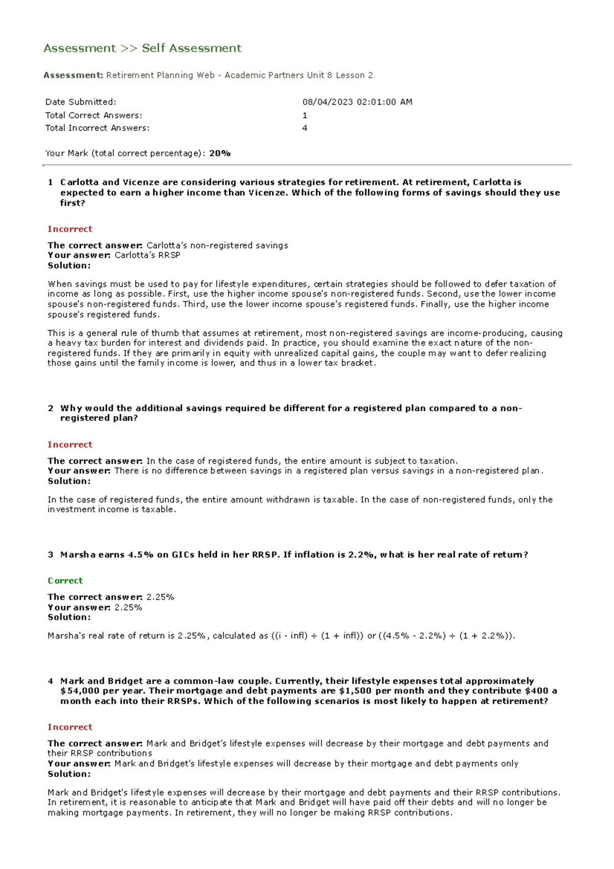 Assessment 2 Unit 8 FINA 702 Centennial College Studocu