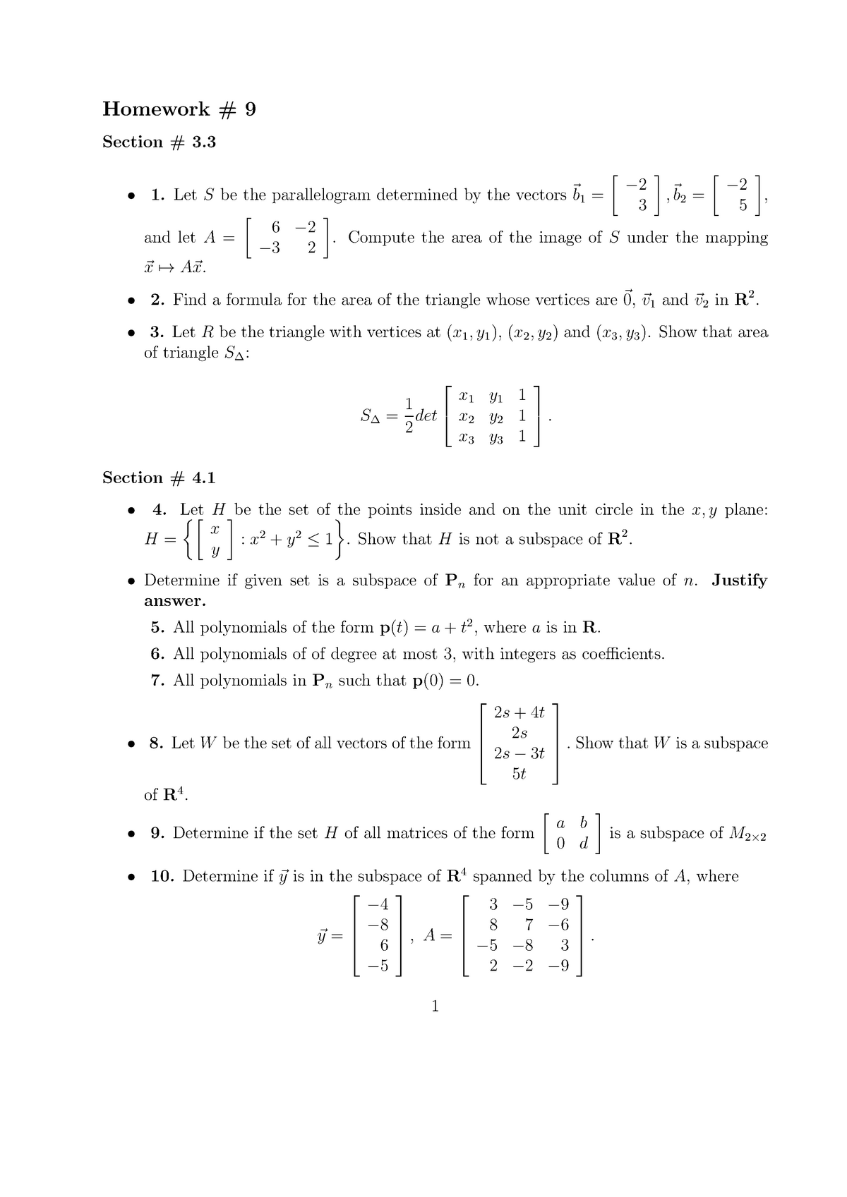 Hw9 Homework Assignment 9 Math 215 U Of A Studocu