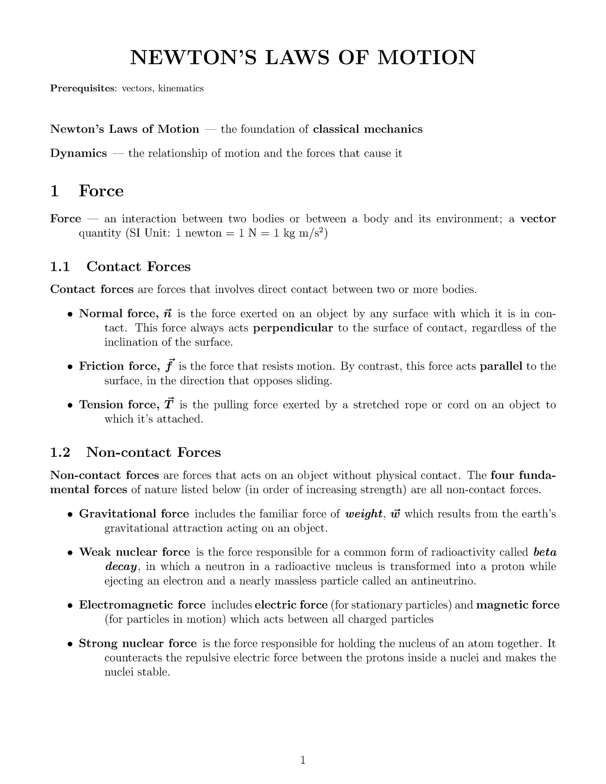 Week 2 - Newton's Laws - Psychology lecture - NEWTON’S LAWS OF MOTION ...