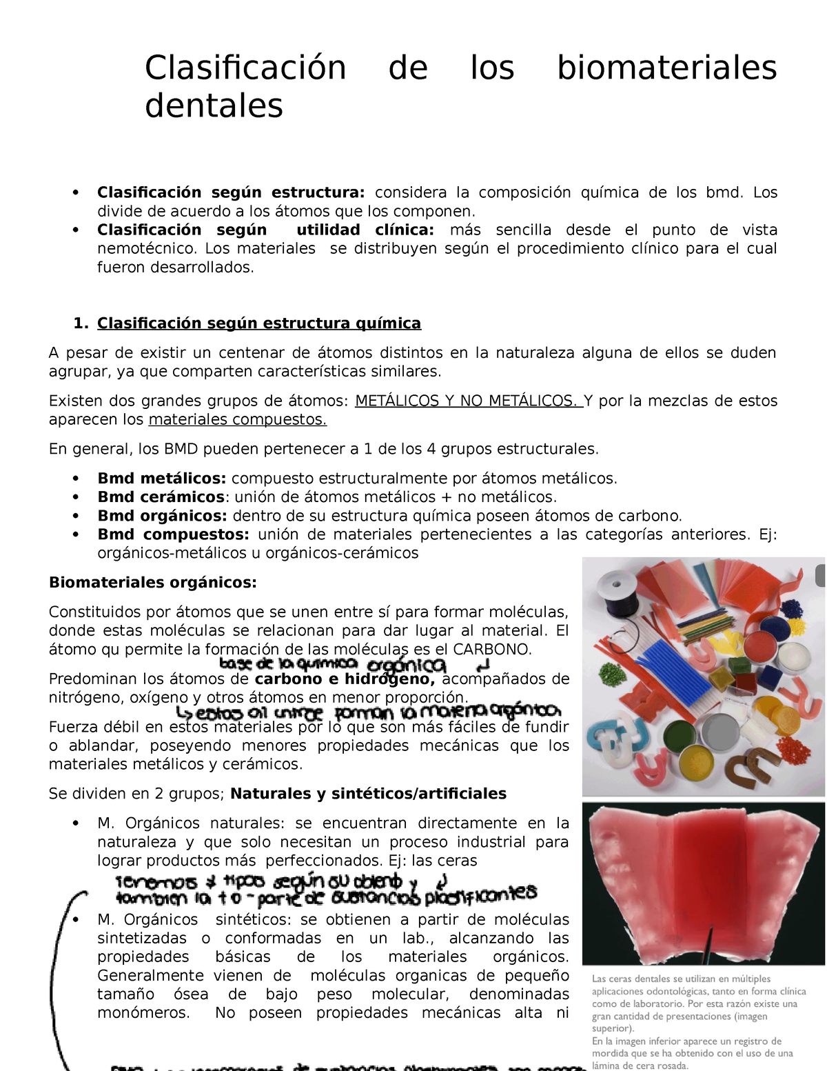 Apunte 2 Clasificación De Los Biomateriales Dentales Clasificación De Los Biomateriales