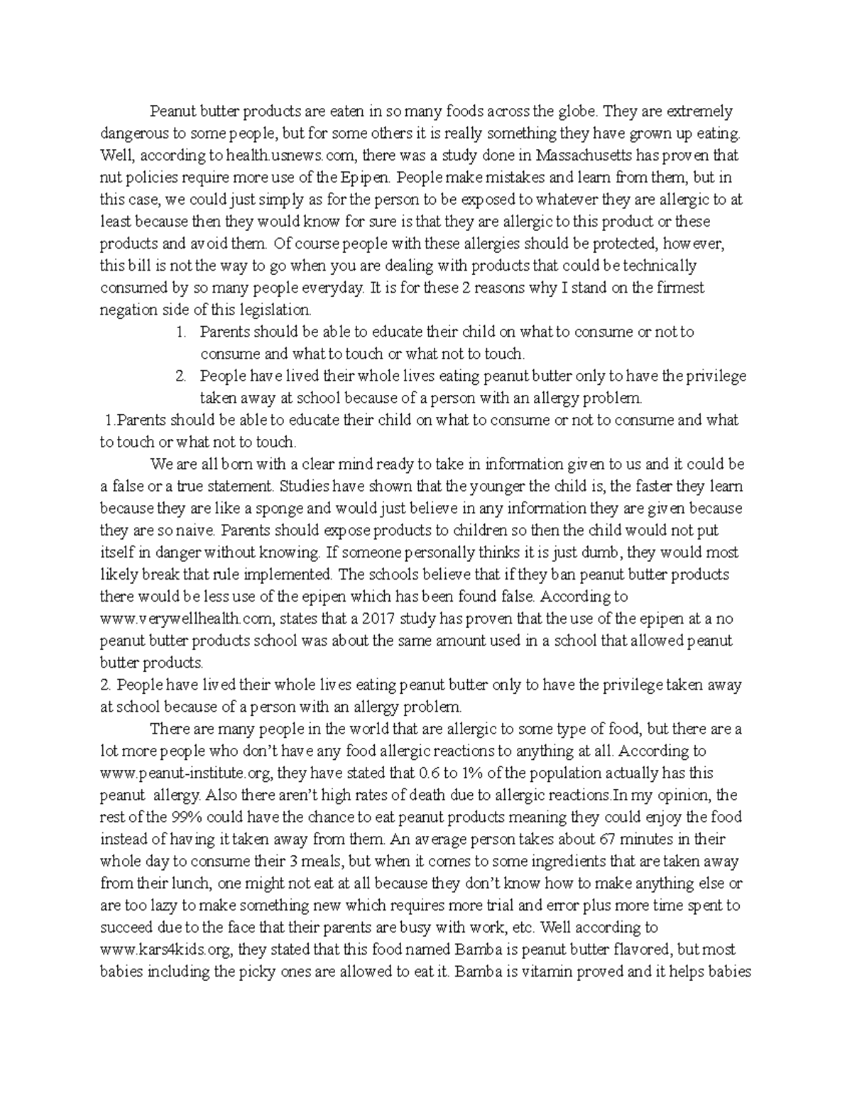 NEG Should Peanut Butter Products Be Banned in Sc Peanut butter