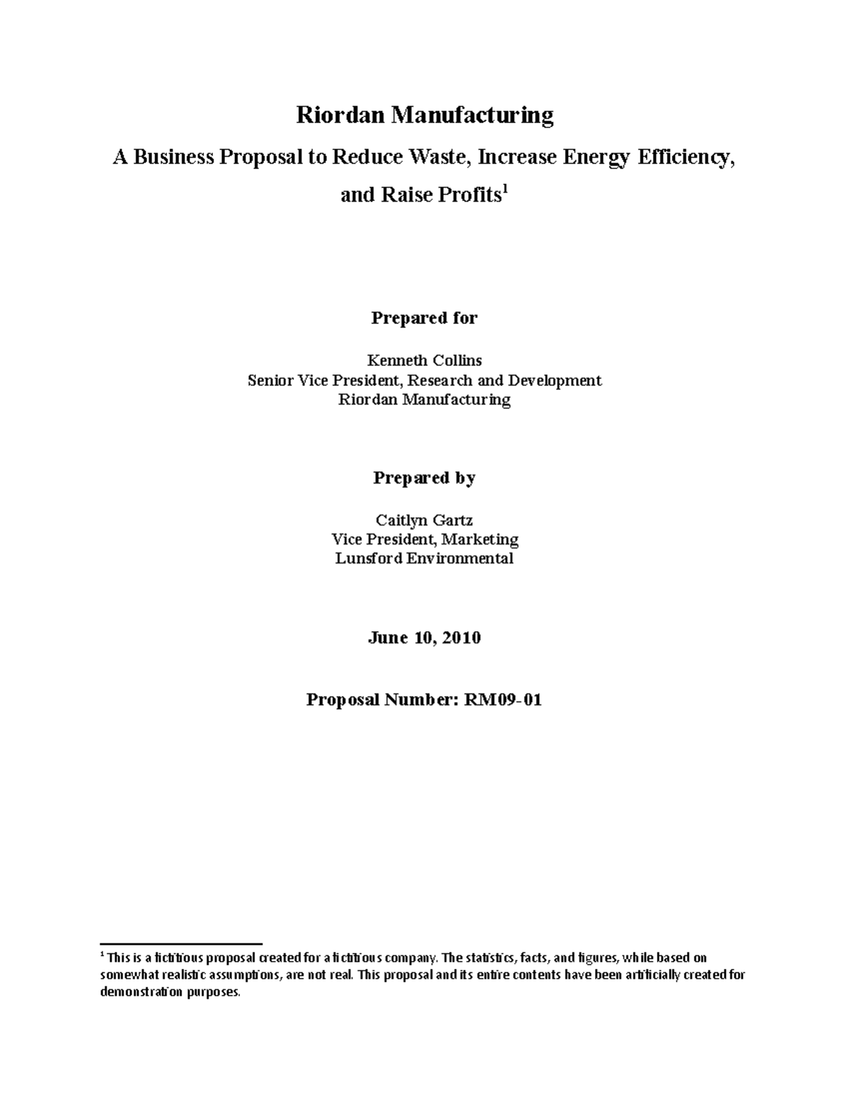 98146697 Sample Business Proposal - Riordan Manufacturing A Business ...