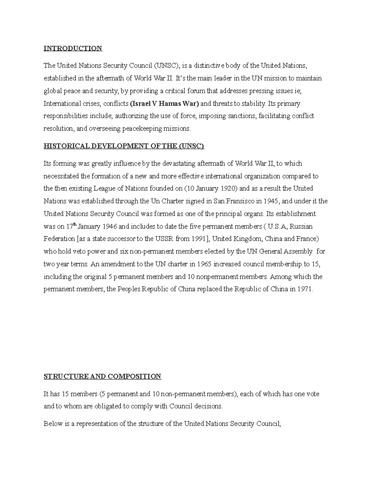 BLAW33440 Public International LAW Group WORK - INTRODUCTION The United ...