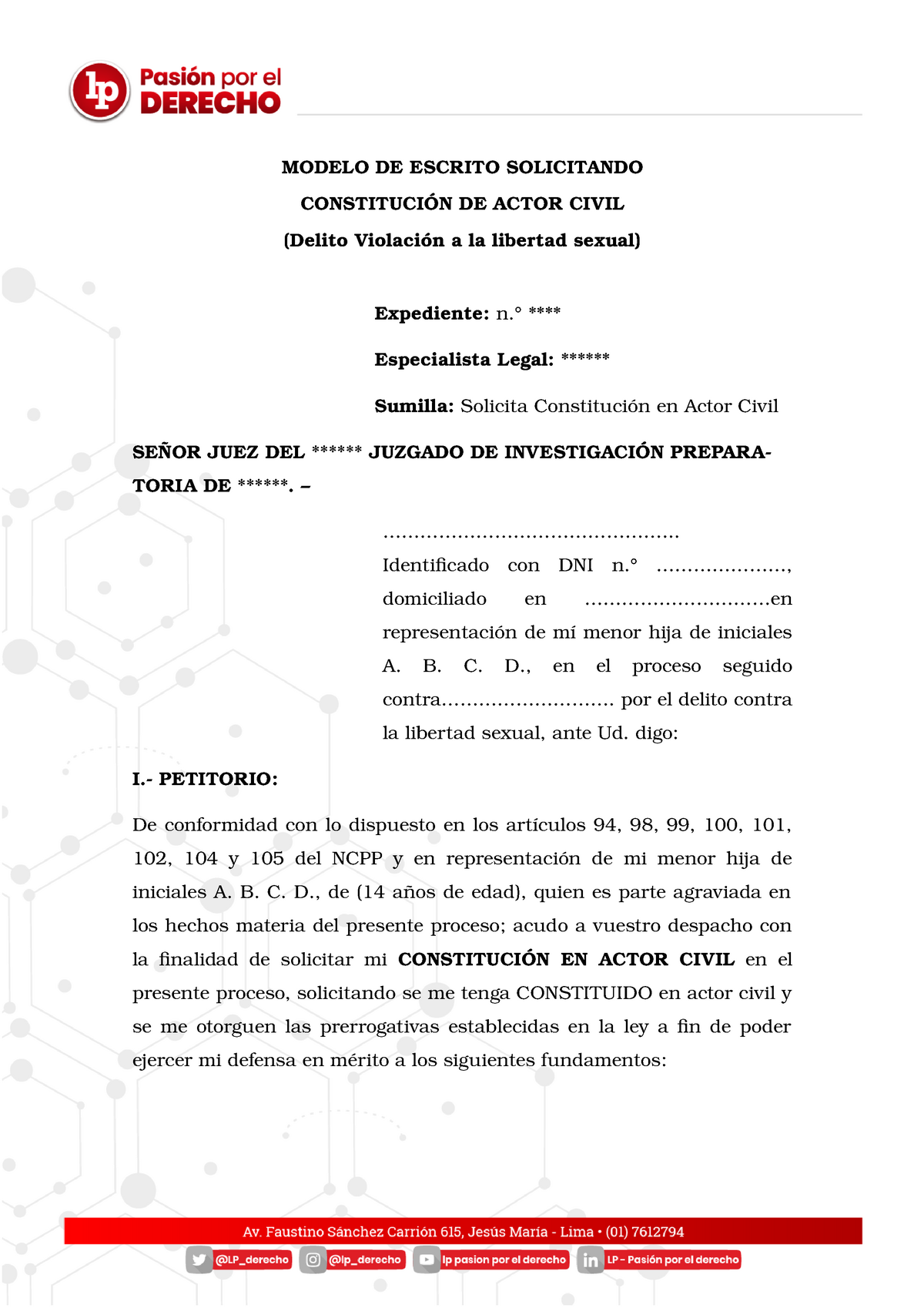 Modelo De Escrito De Ofrecimiento De Pruebas Al Actor En El Juicio Sexiz Pix 0856