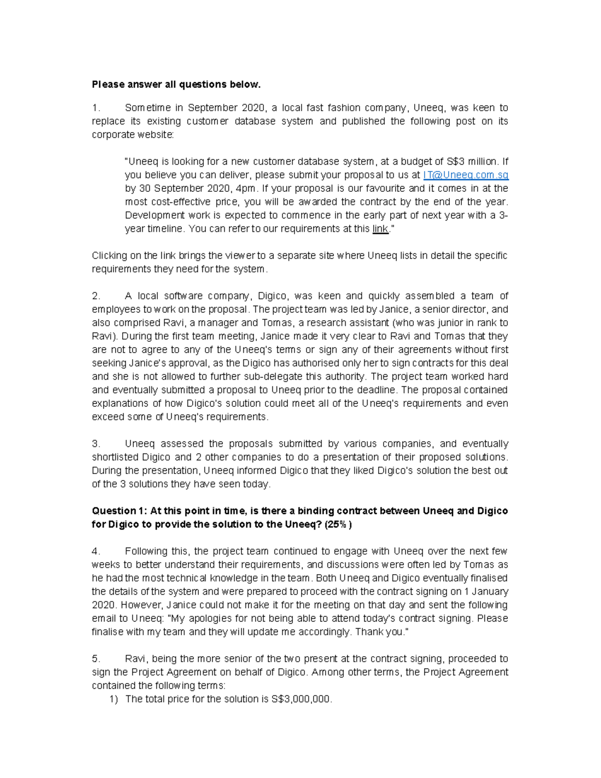 Practice Paper 1 Please answer all questions below. Sometime in