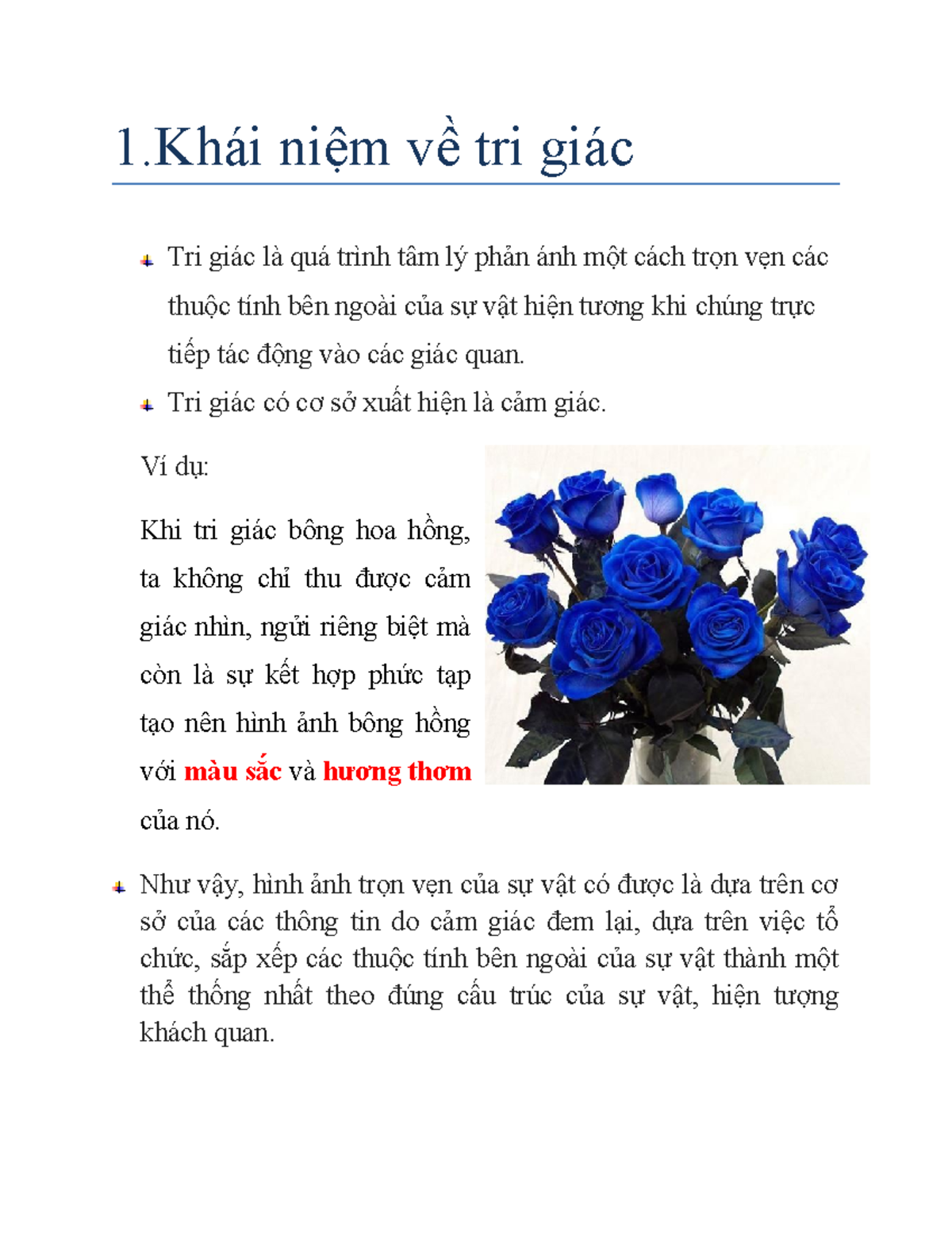 TRI GIÁC Final FILE - 1ái niệm về tri giác Tri giác là quá trình tâm lý ...