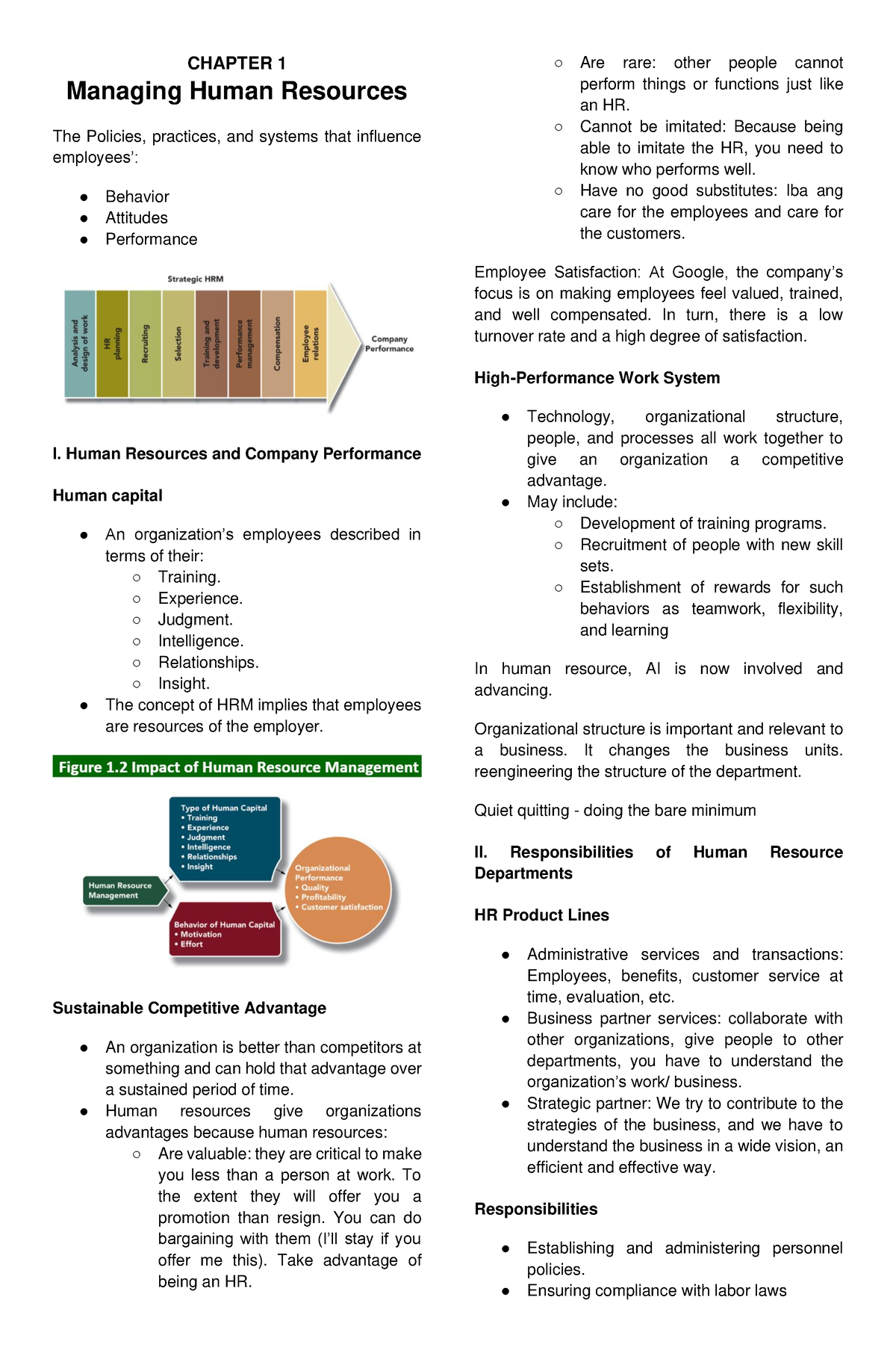 Human Resource Management Reviewer - CHAPTER 1 Managing Human Resources ...